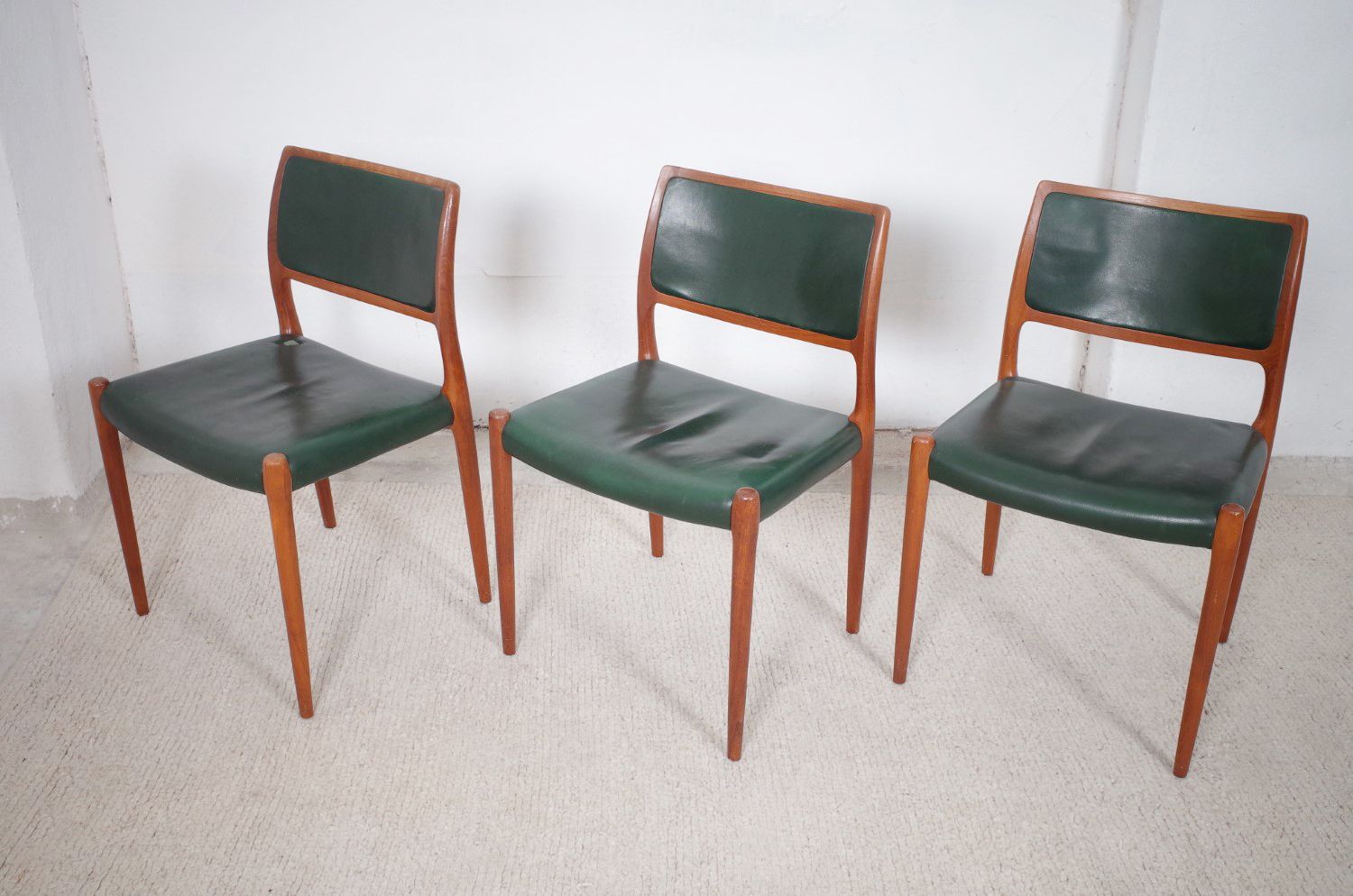 photo for sale Danish Model 80 Dining Chairs By Niels O. Møller 1960s Set Of 3