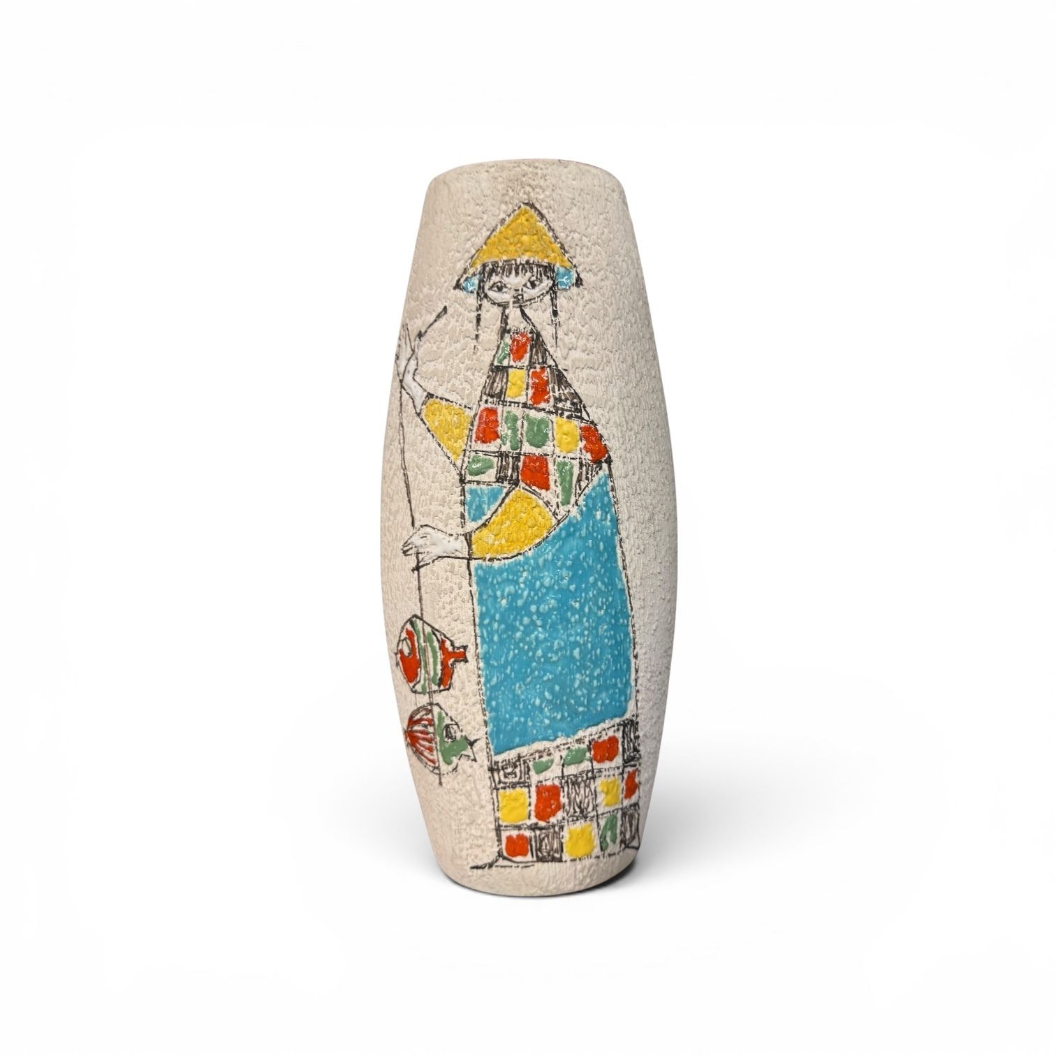Pair Of Italian Alla Moda Mid Century Ceramic Vases, C.1950s–60s photo vinterior