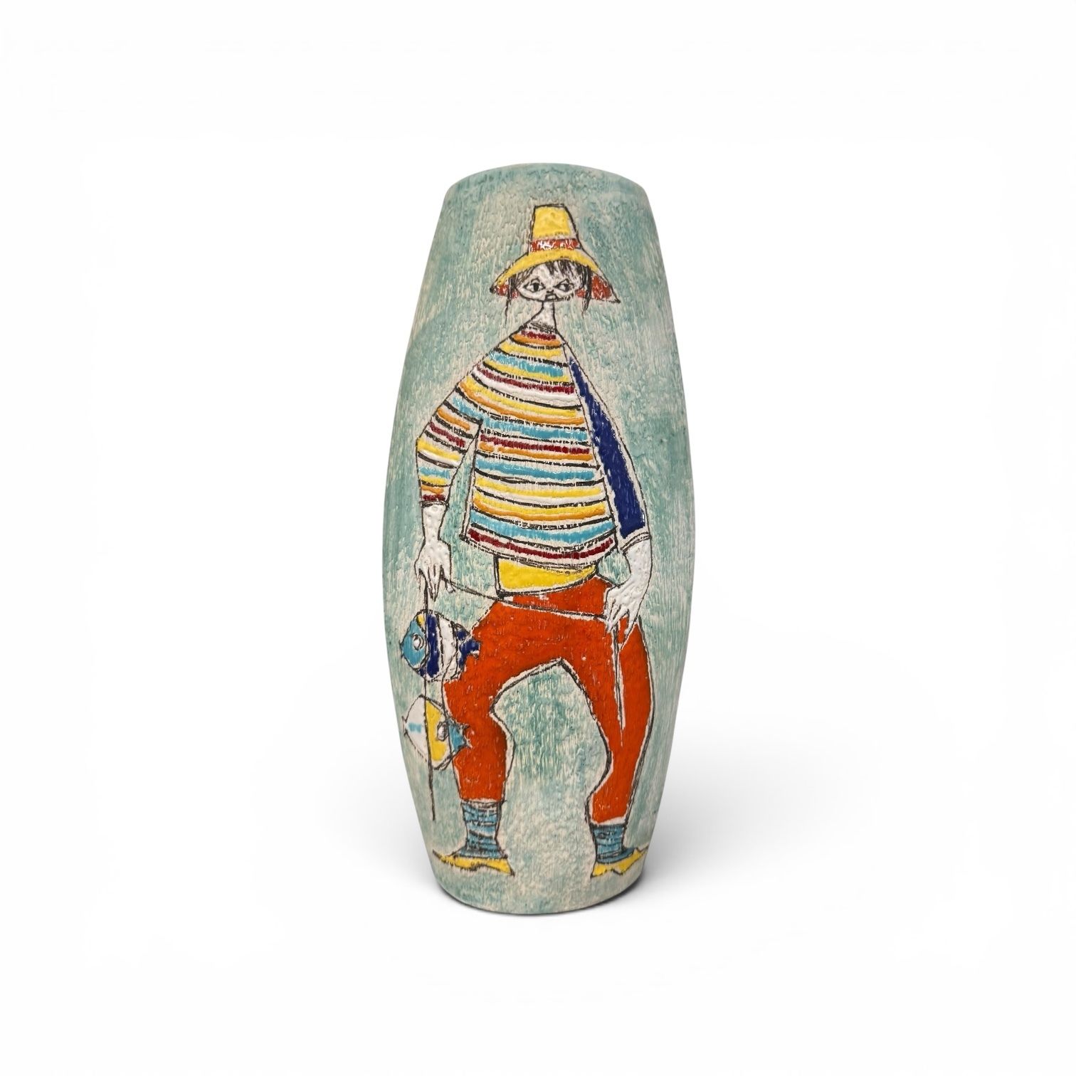 Pair Of Italian Alla Moda Mid Century Ceramic Vases, C.1950s–60s photo buy