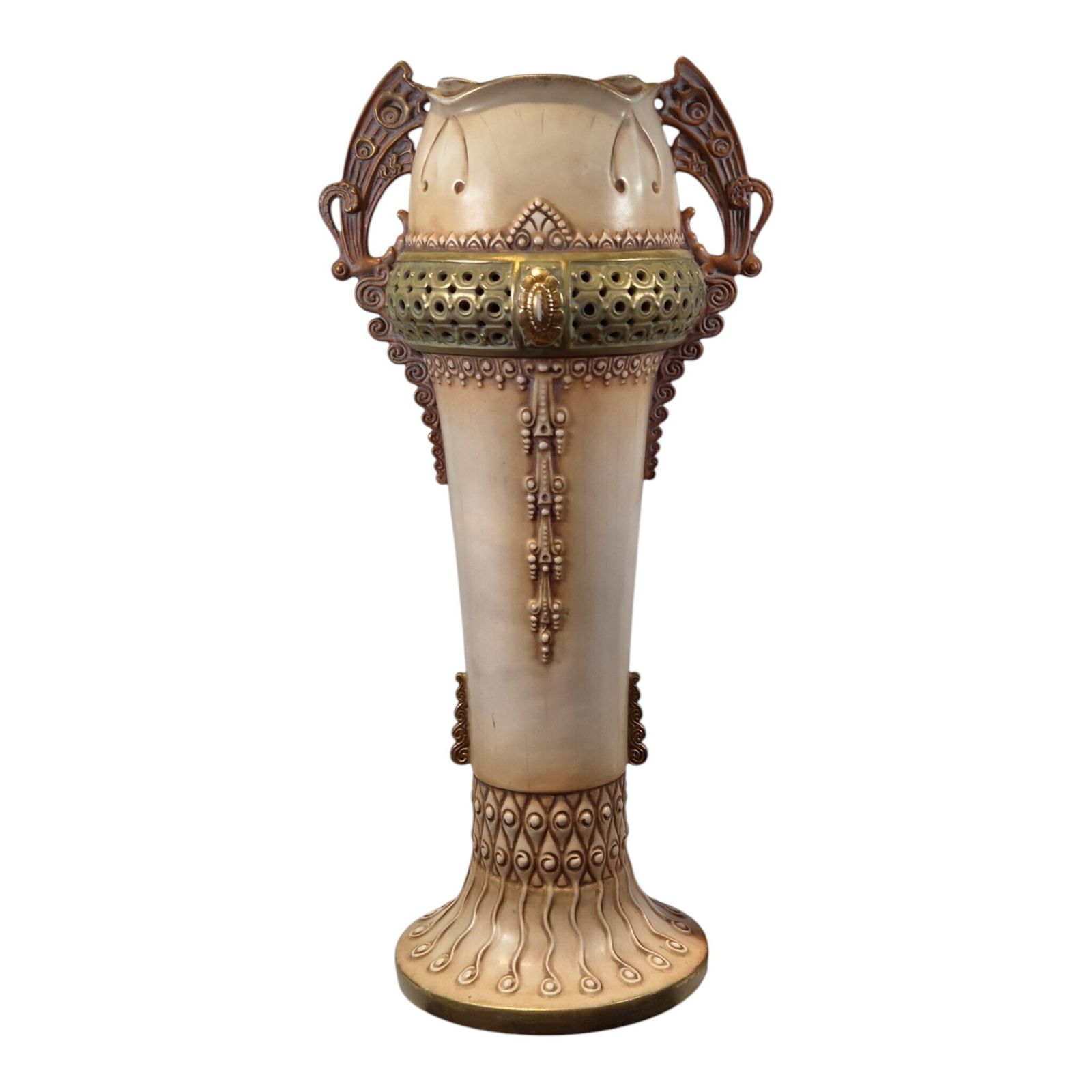 Monumental “Amphora” Turn Teplitz Art Nouveau Pottery Vase, C. 1895–1910 photo 2500.0