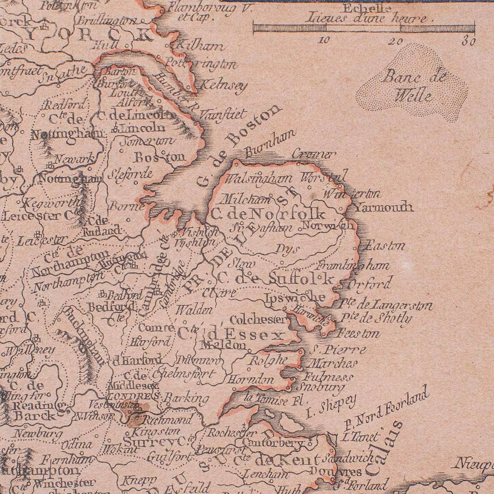 Antique Map Of England & Wales, French, Framed Cartography, Georgian, Circa 1780 photo vintage