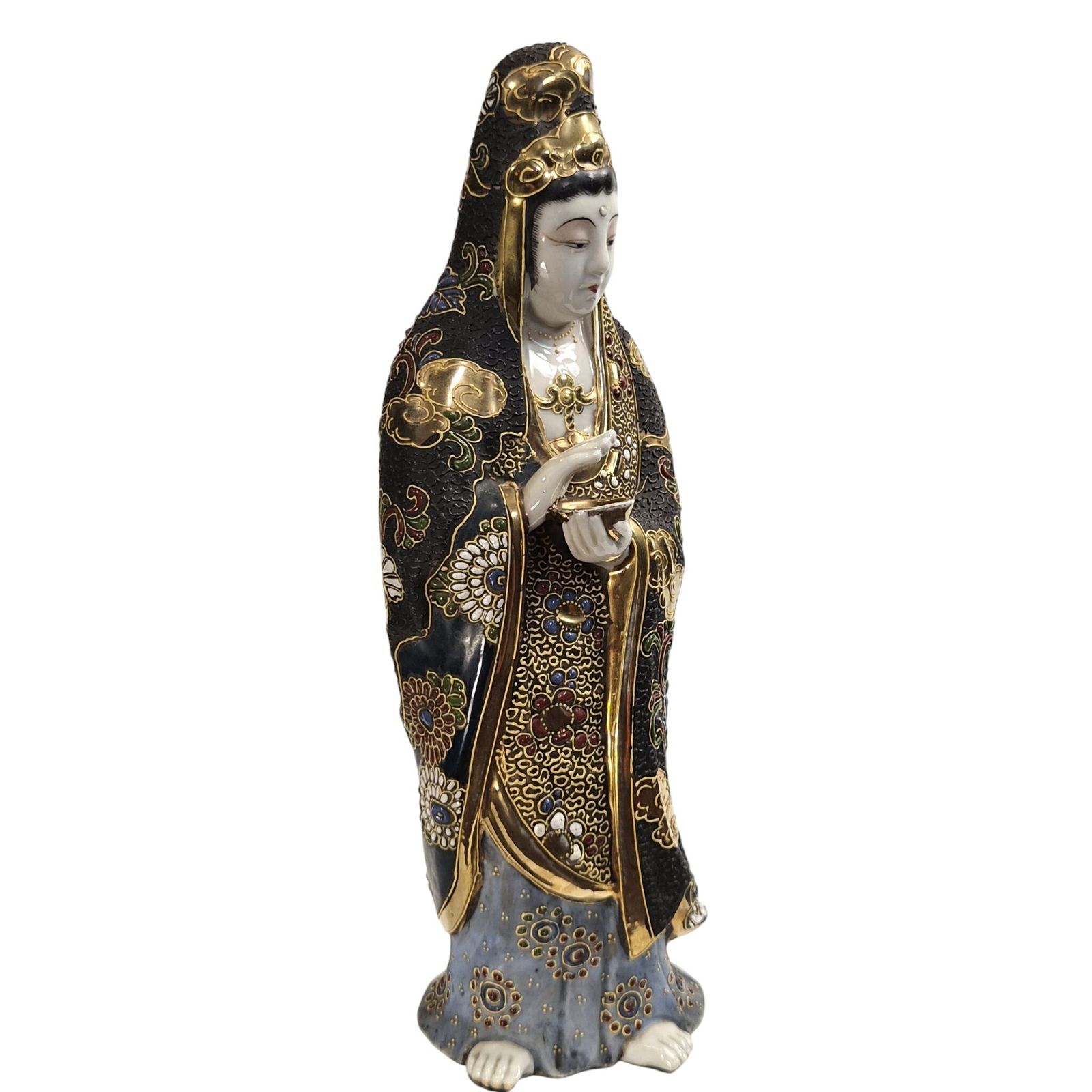 Japanese Kutani Kannon Figure, Goddess Of Mercy (Guanyin), C.1920 photo 500.0