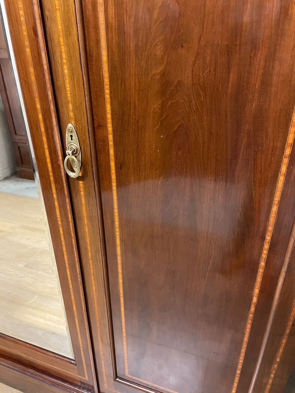 Late C19th Inlaid Mahogany Wardrobe By Maple And Co London photo Furniture