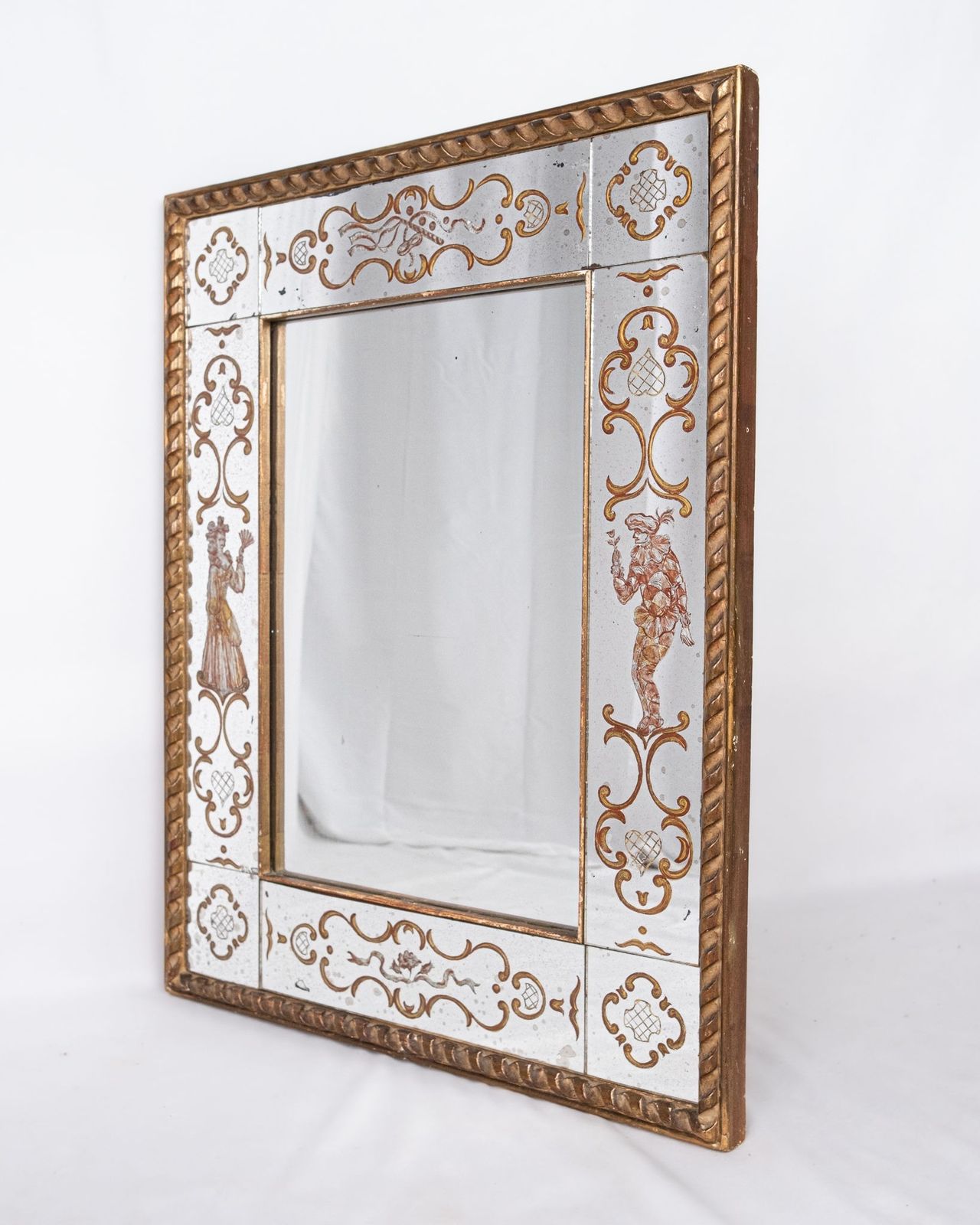 Italian Verre églomisé Mirror, Early 20th Century photo for sale