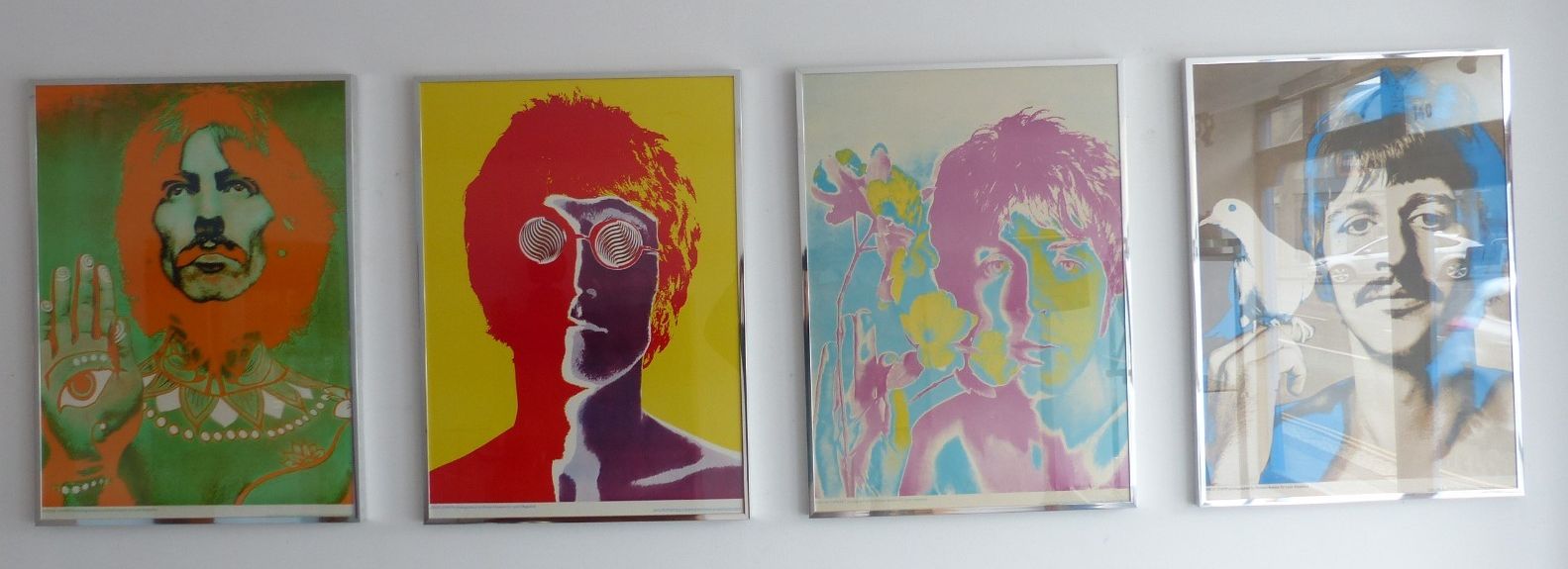 Set Four Original 1967 Richard Avedon Look Magazine Beatles Posters Vgc / Framed photo for sale