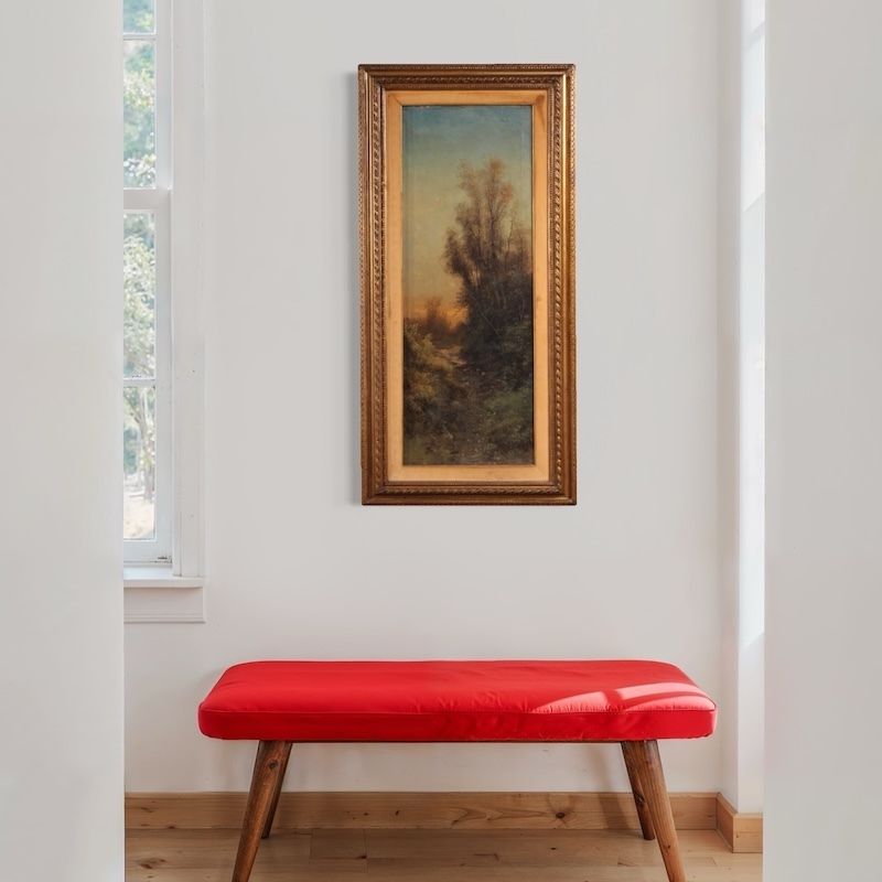 photo furniture Italiaans schilderij, gesigneerd Marko, boslandschap, 19e eeuw