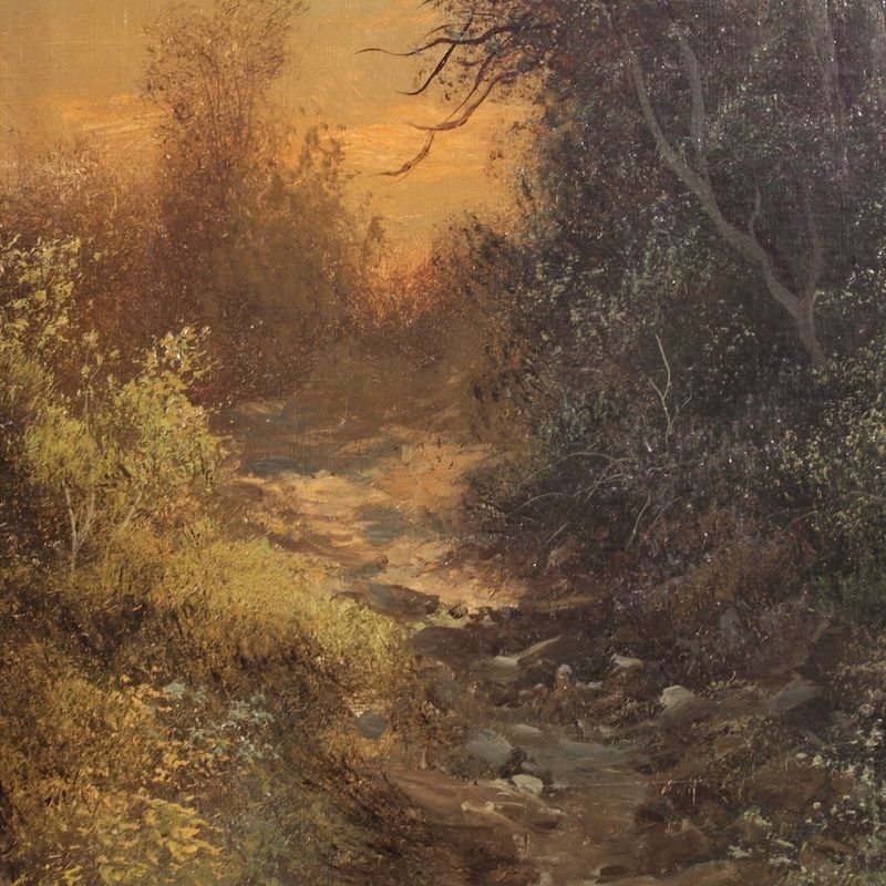 Art Tableau italien, paysage forestier signé Marko, XIXe siècle photo