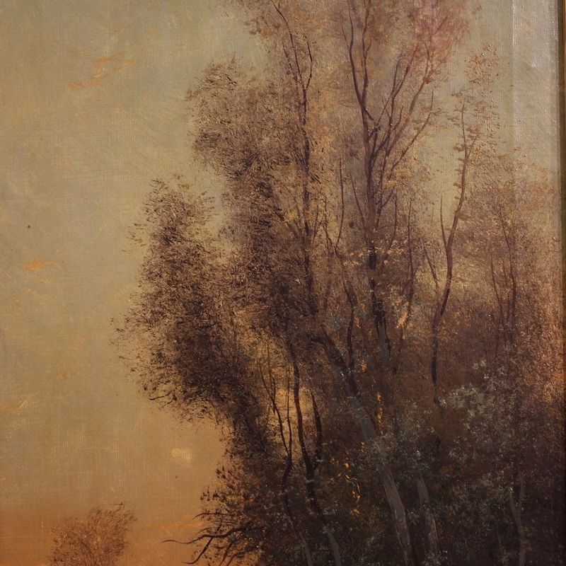 photo buy Italiaans schilderij, gesigneerd Marko, boslandschap, 19e eeuw