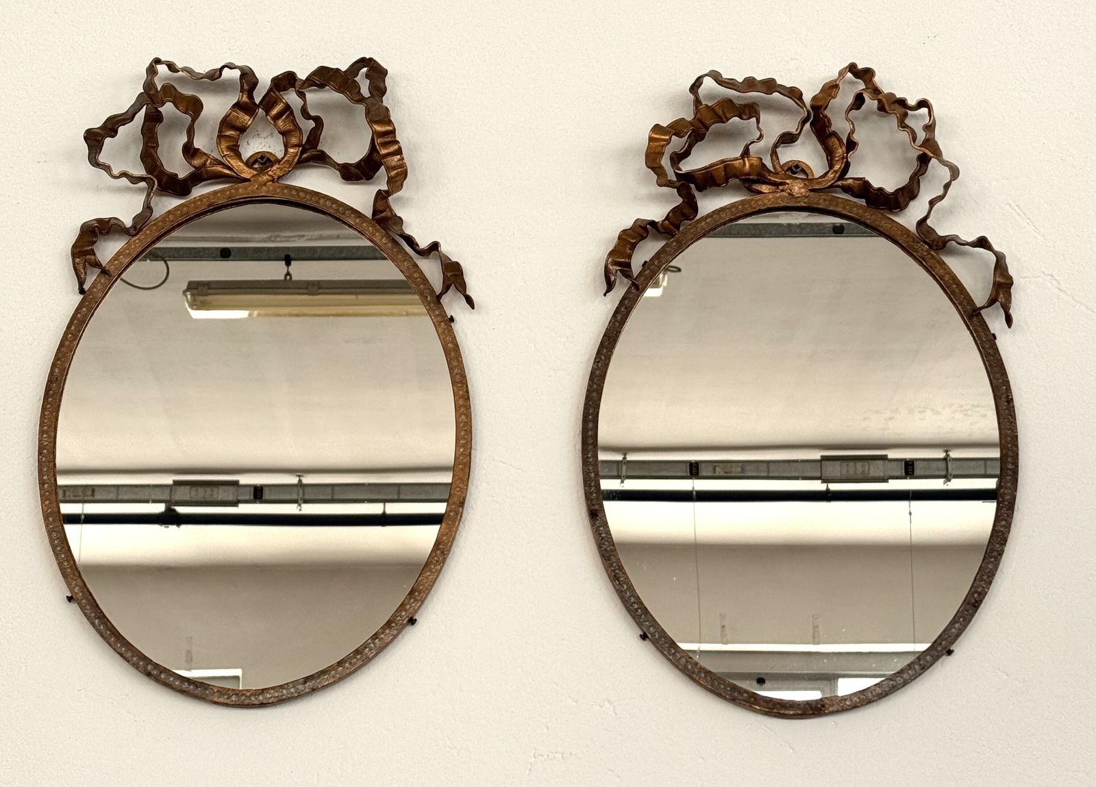 Pair Of Italian Midcentury Wrought Iron Wall Mirrors, 1950s