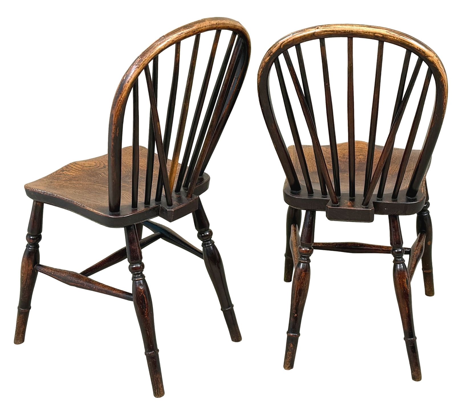 Ensemble de 6 chaises de cuisine Windsor d'époque, style campagnard, XIXe siècle (Angleterre, vers 1840) photo vintage