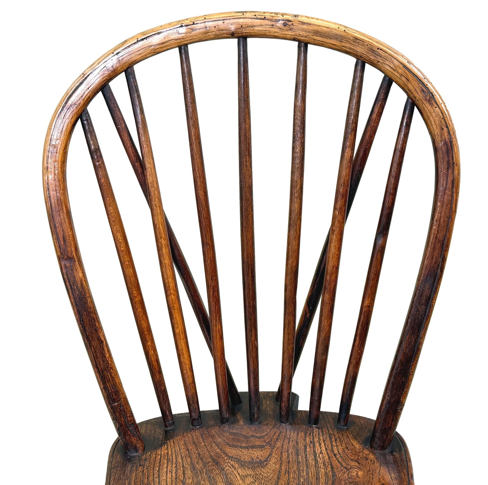 photo furniture Ensemble de 6 chaises de cuisine Windsor d'époque, style campagnard, XIXe siècle (Angleterre, vers 1840)