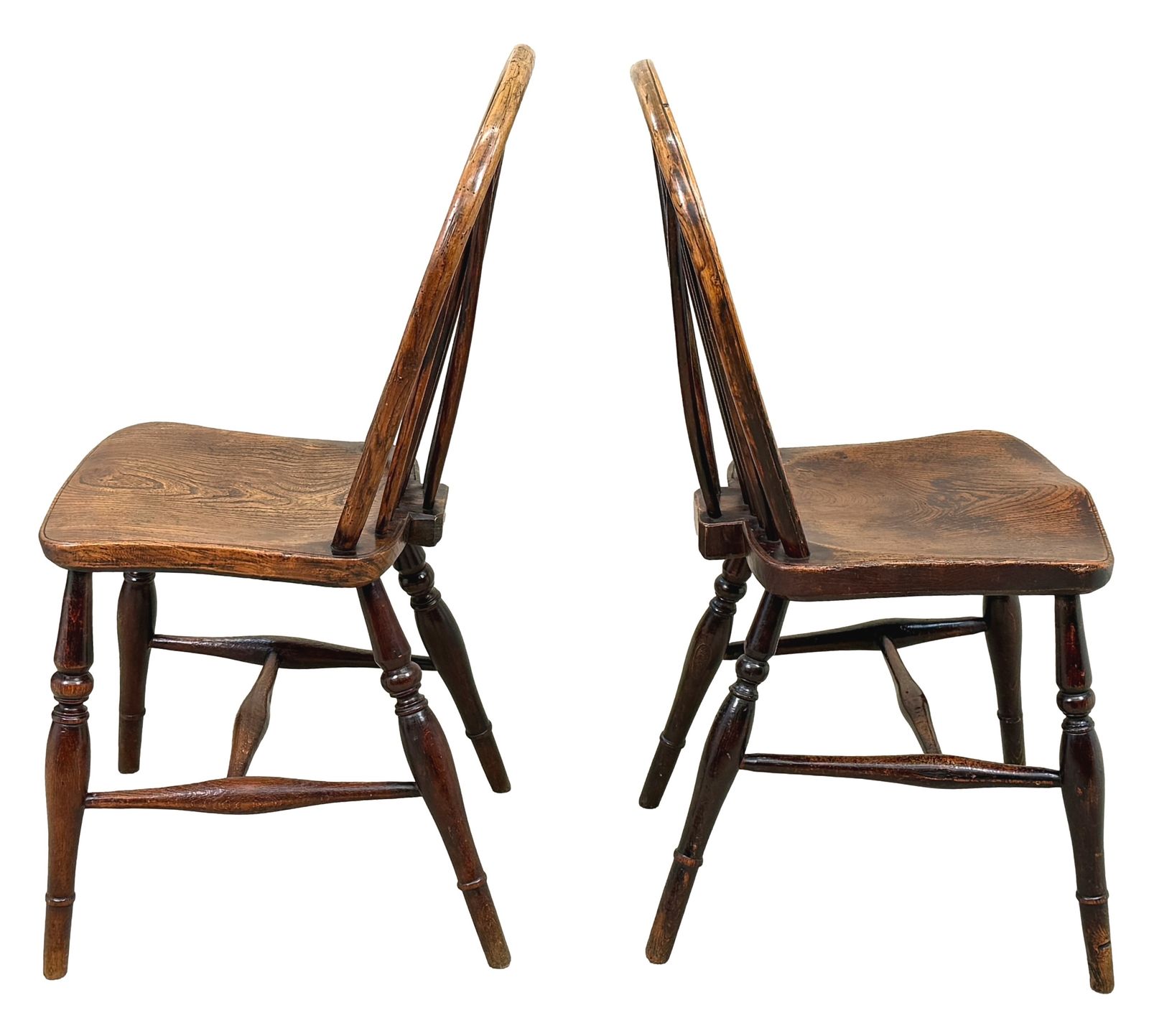 3500.0 Ensemble de 6 chaises de cuisine Windsor d'époque, style campagnard, XIXe siècle (Angleterre, vers 1840) photo