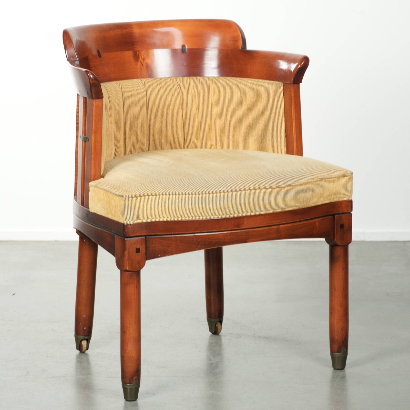 Beautiful Schuitema Design Occasional/Desk/Dining Chair From The Shaker Series, With A Wooden Frame And Luxurious Yellow Fabric Upholstery.