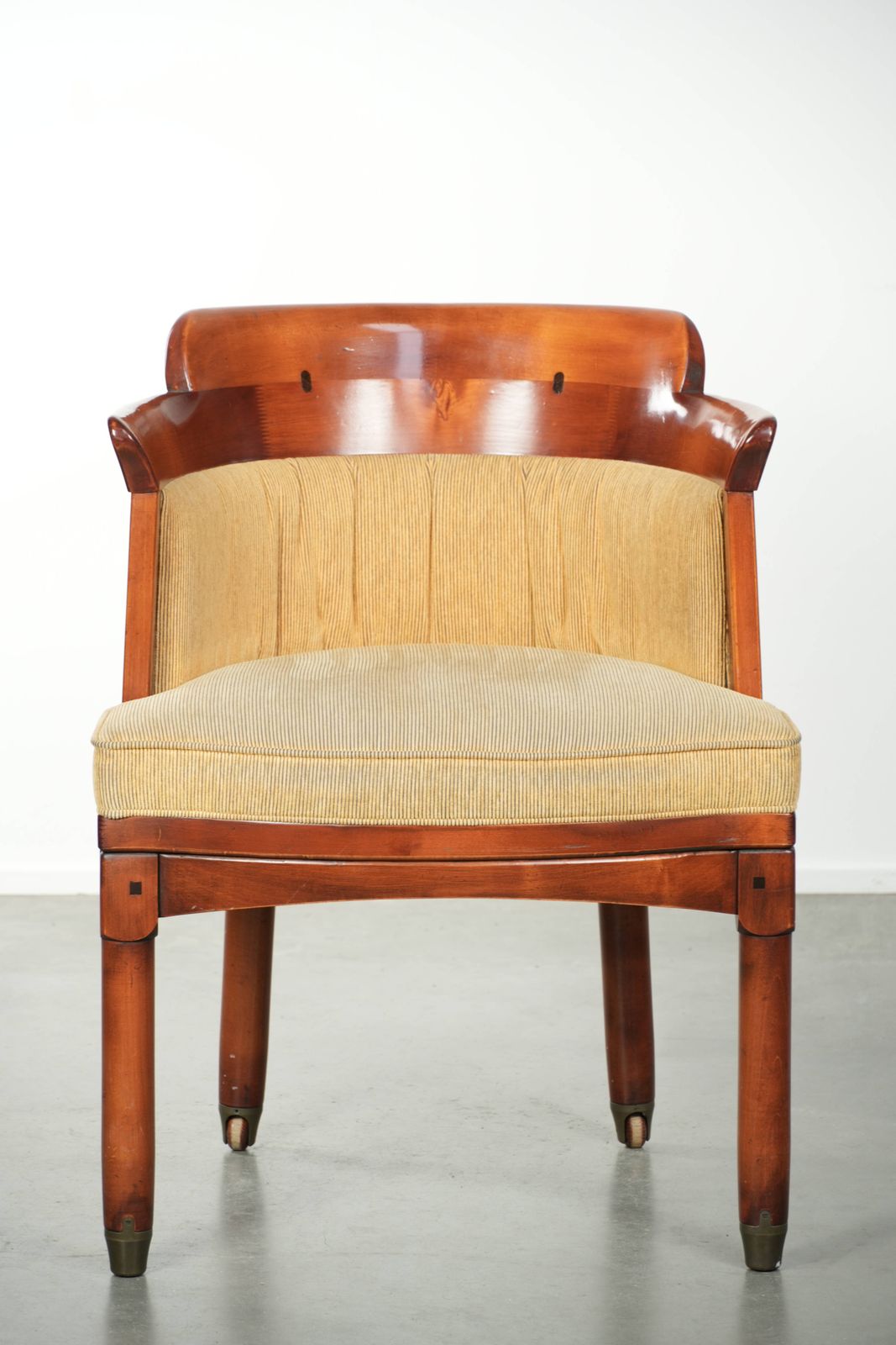 Beautiful Schuitema Design Occasional/Desk/Dining Chair From The Shaker Series, With A Wooden Frame And Luxurious Yellow Fabric Upholstery. photo furniture