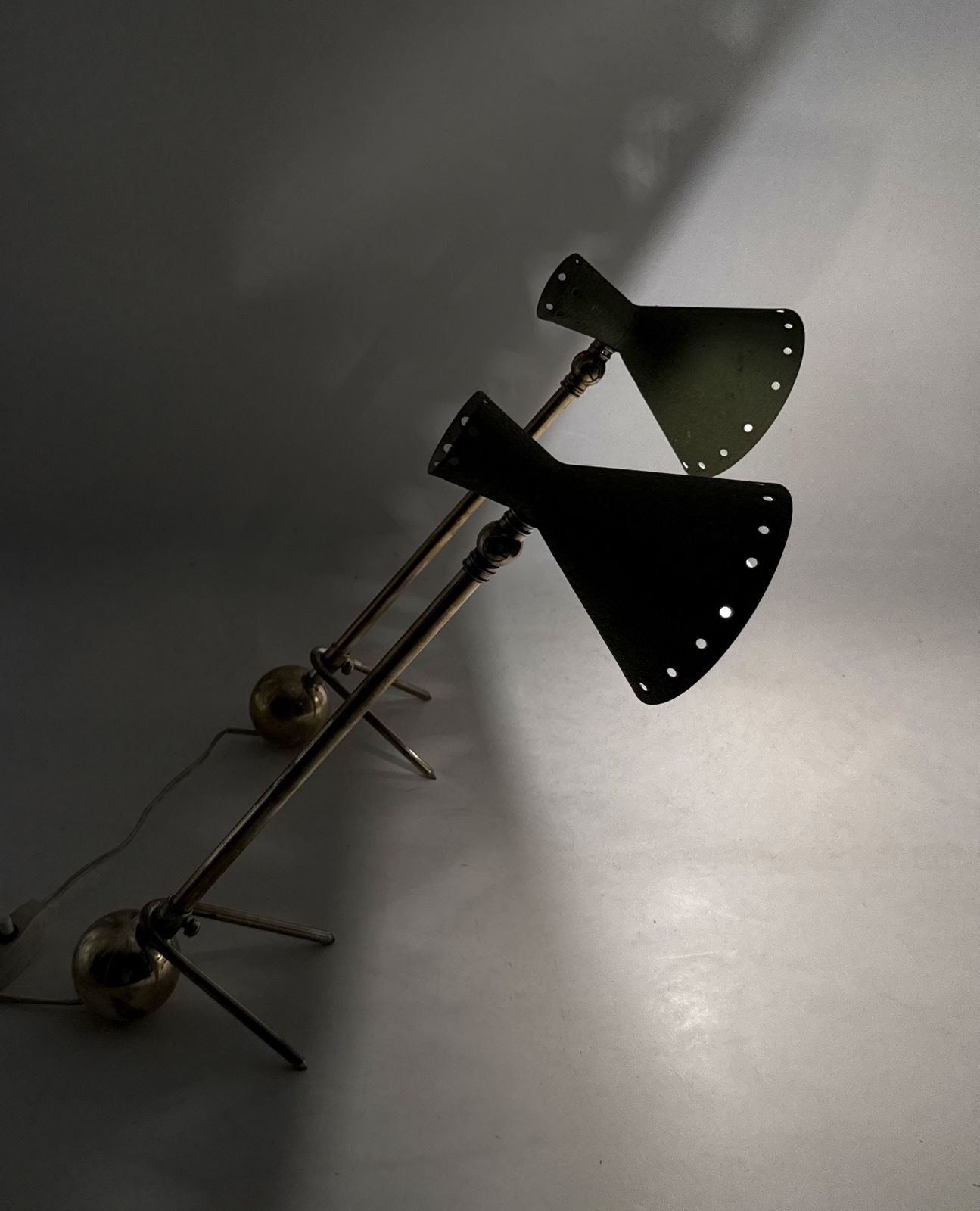 photo for sale Mid Century Set Of 2 Table Lamps, Attrib. To Stilnovo Milano Italy, 1950s