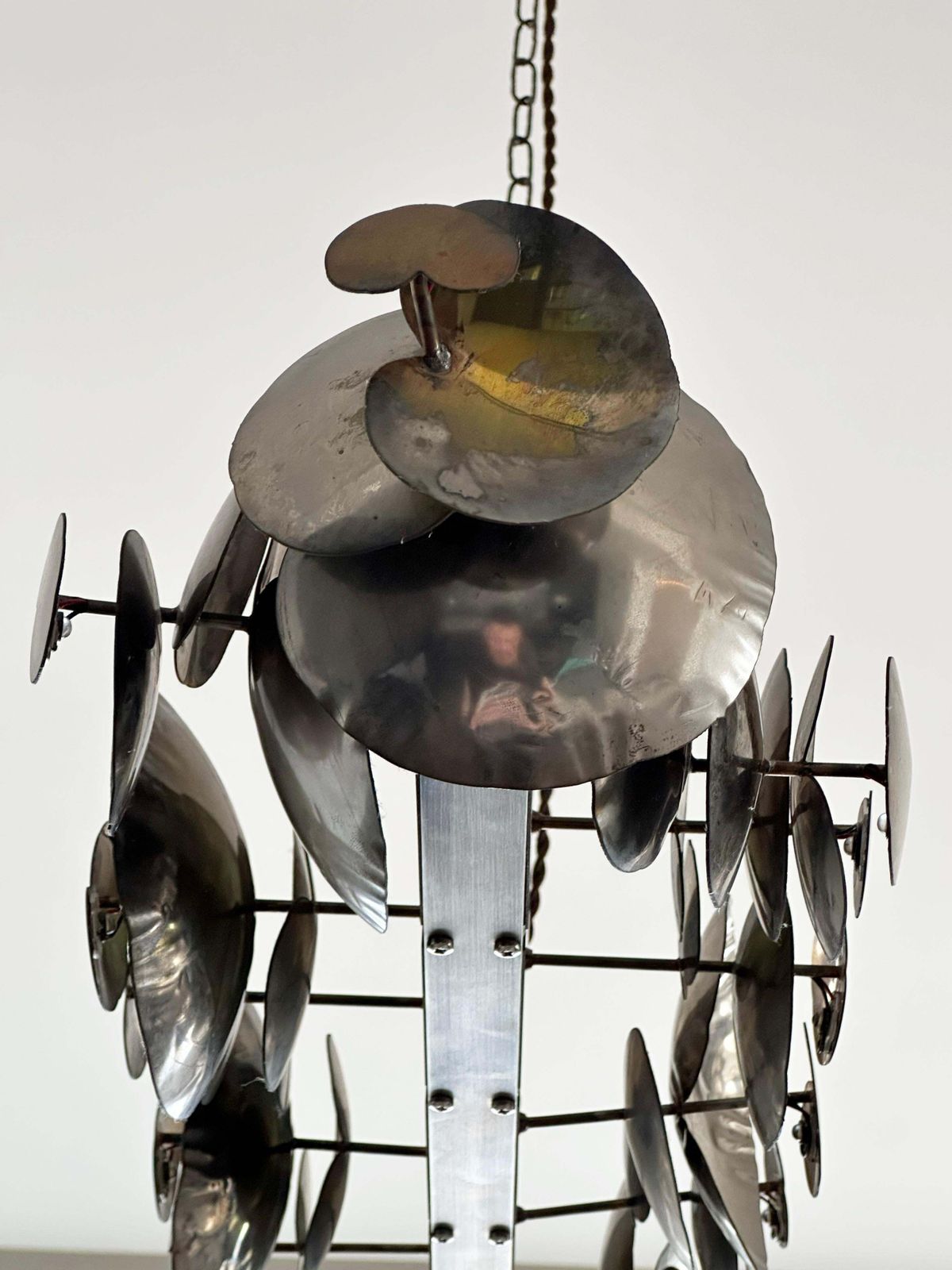 Linear Chandelier, Patinated Pewter, Ochre London Eucalyptus, England, 2011 photo 4000.0