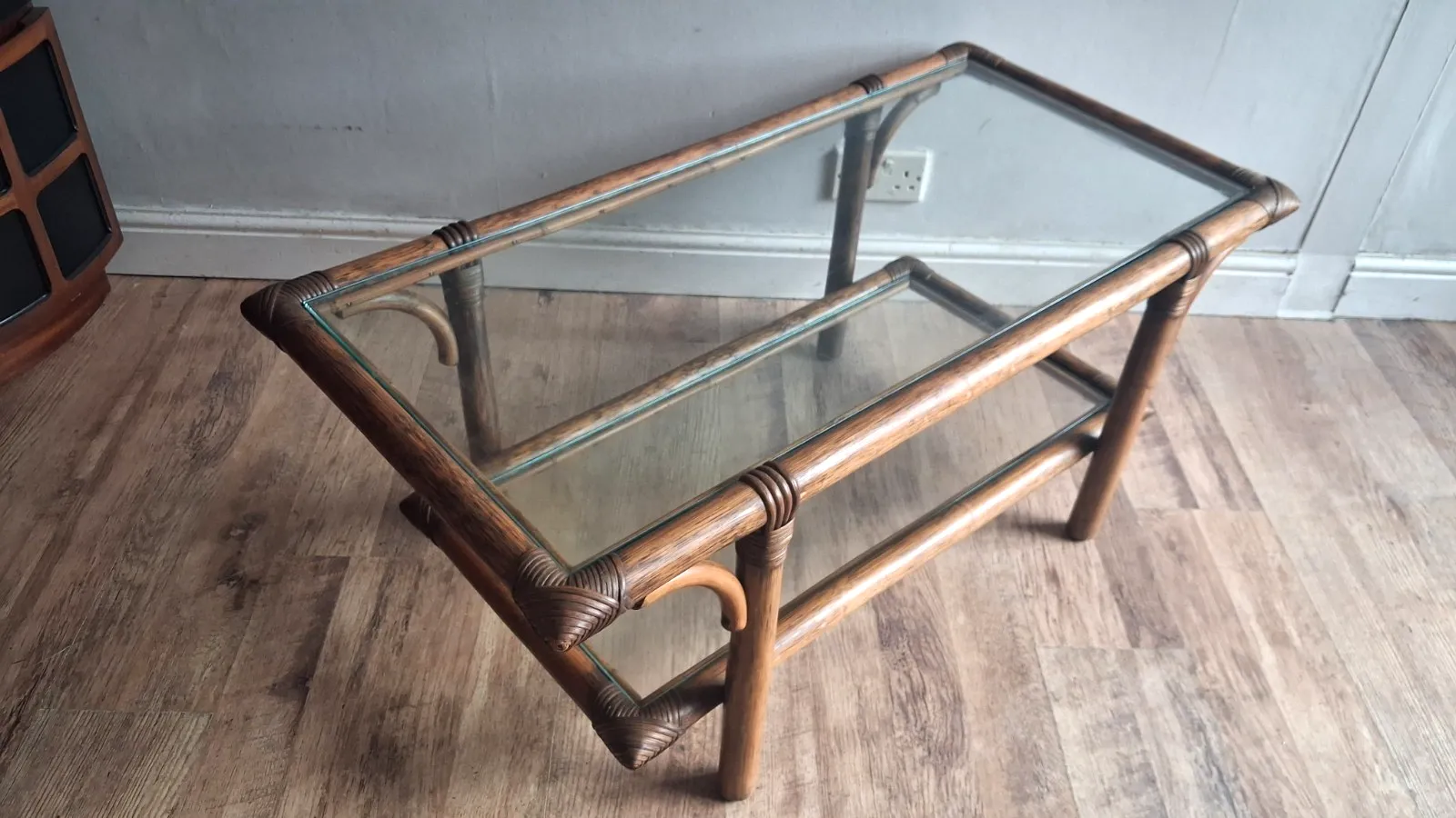photo buy Superb  1970's Bamboo ,Rattan And Glass Mid Century Drinks /Coffee Table