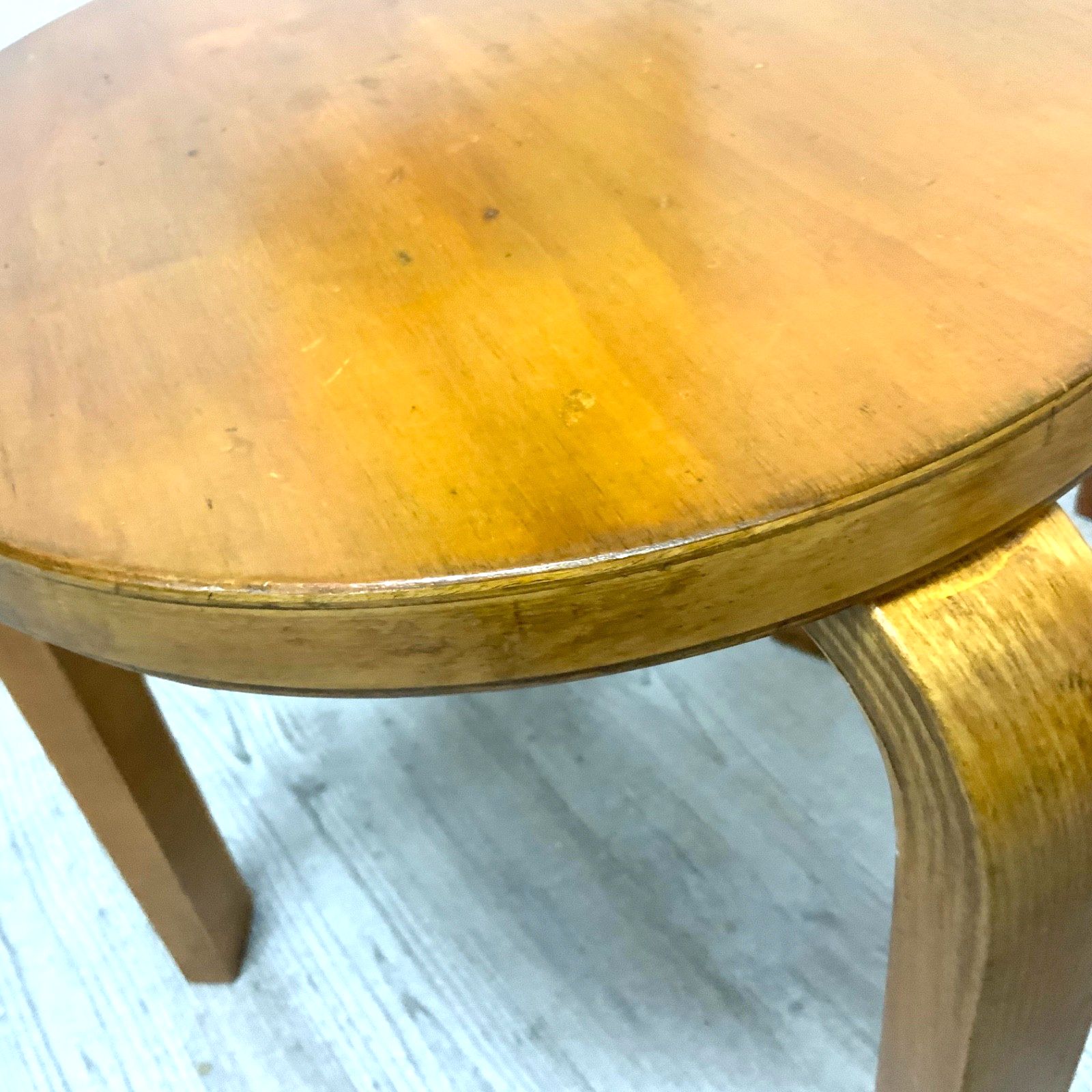 Furniture A Set Of 4 Original “Finmar” Alvar Aalto Model 60 Stools 1930s Artek photo