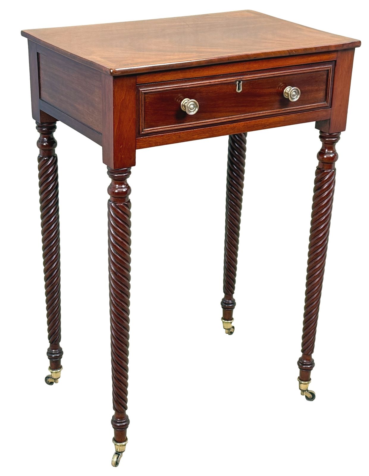 photo furniture Regency Mahogany Bijzettafel met Één Lade, 19e Eeuw (Engeland, ca. 1820)