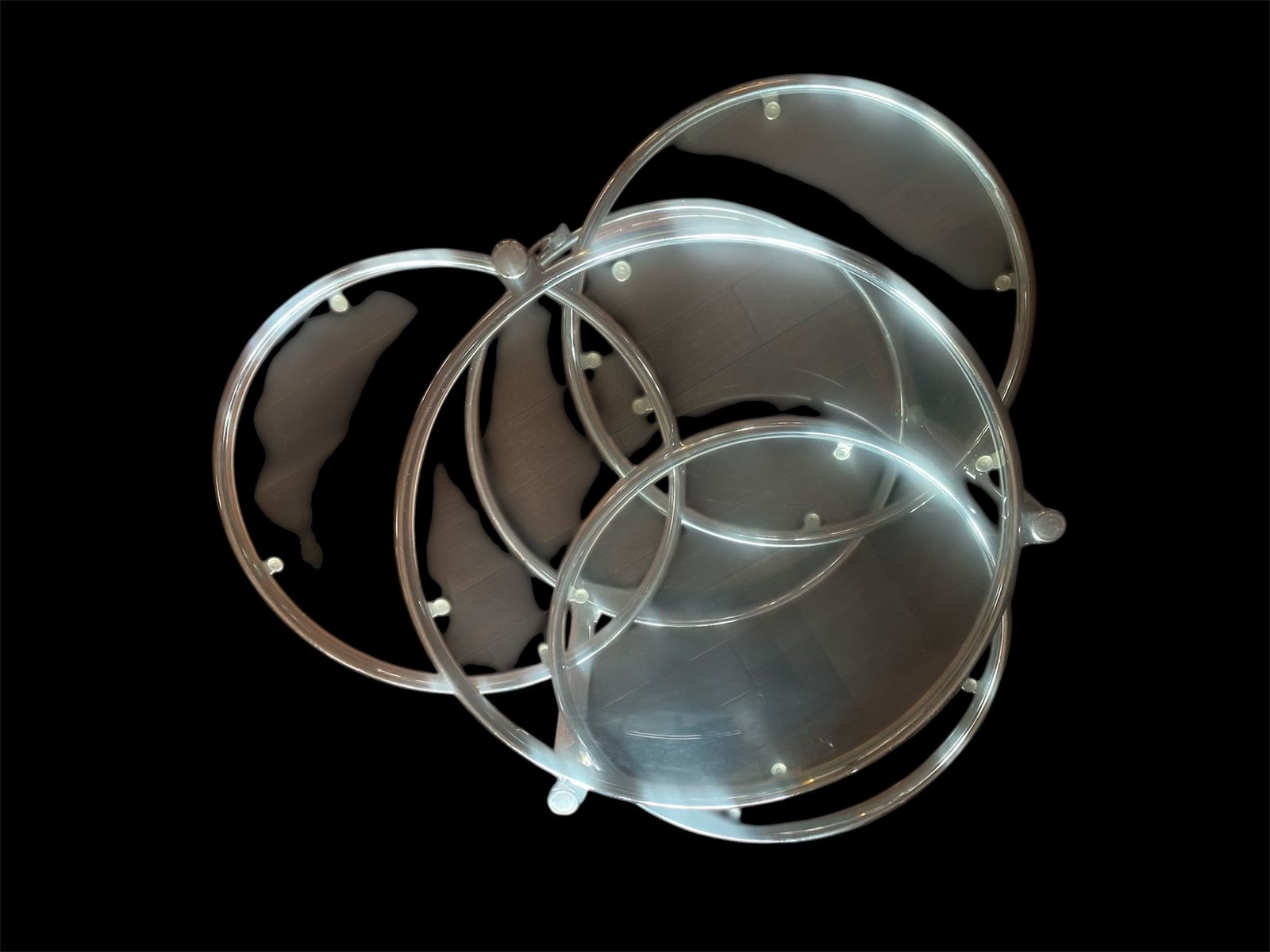 Leitmotiv ‘Triple Swivel’ Chrome And Glass Table photo 795.0