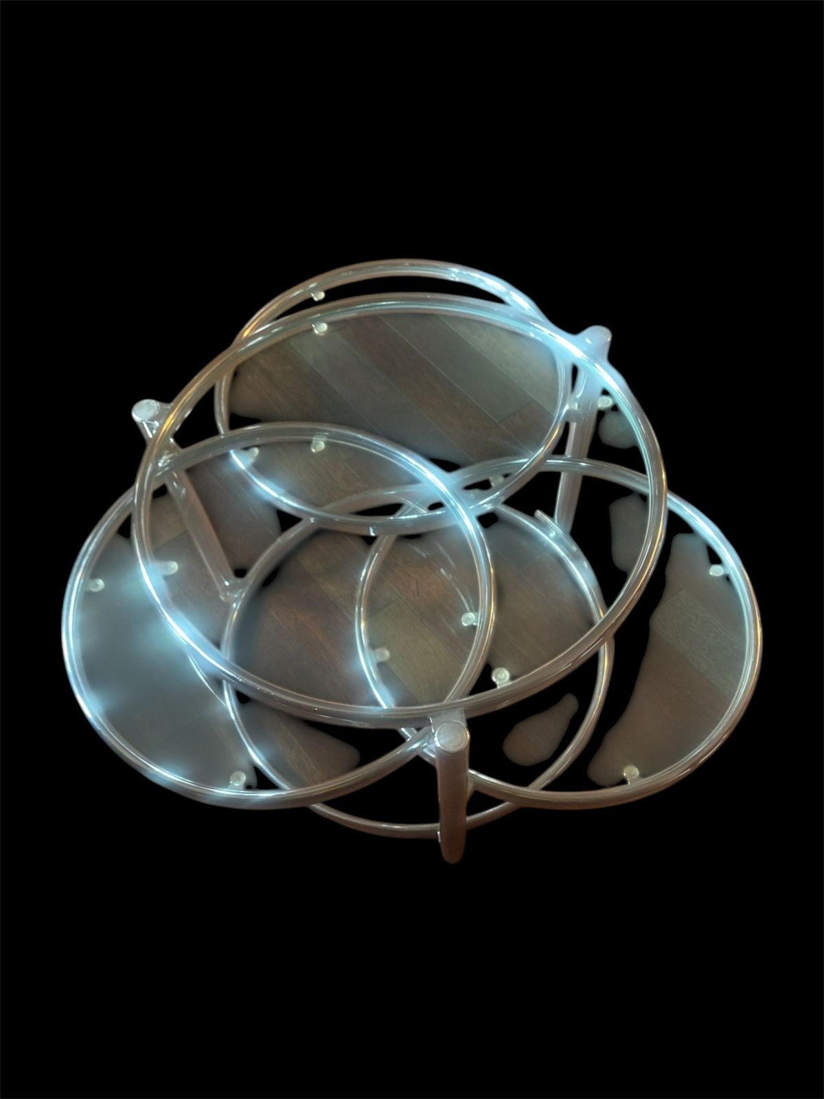 Leitmotiv ‘Triple Swivel’ Chrome And Glass Table photo buy