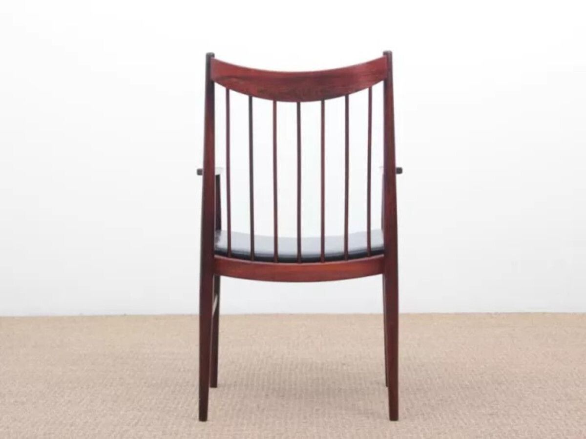 Paire de fauteuils et table d'appoint danois en palissandre et cuir, par Arne Vodder pour Sibast, 1960. photo vinterior