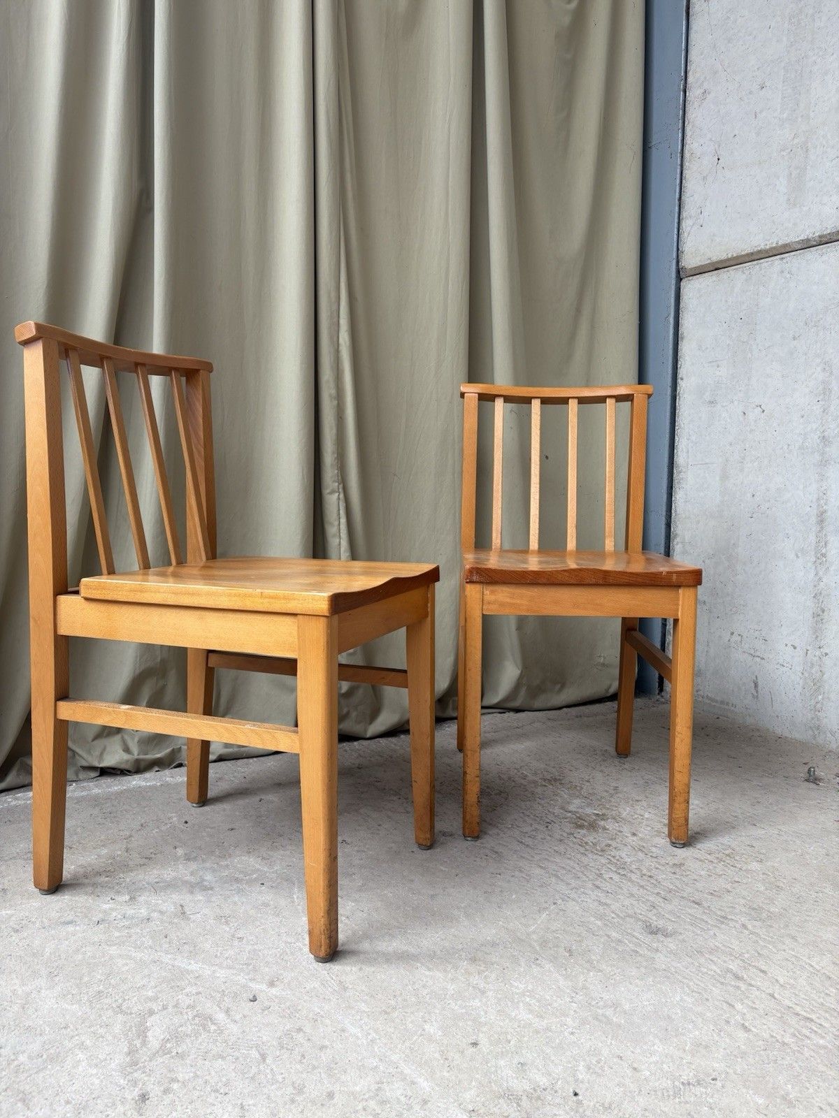 Vtg Mid Century 2 Pair Of Solid Beech Church Dining Chairs Scandi Danish R1181 photo Furniture
