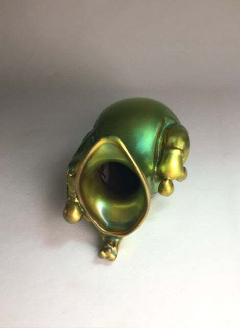Zsolnay Vase, Art Nouveau, Luminescent Green photo vinterior
