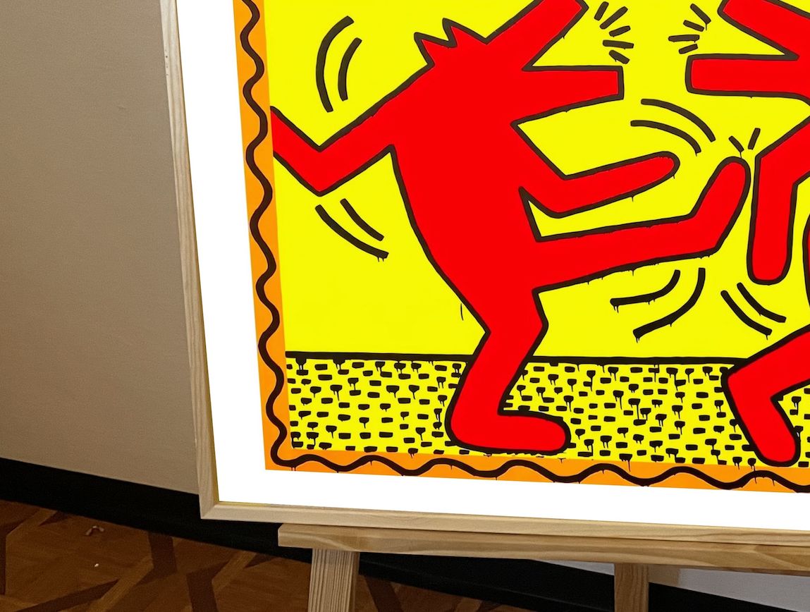 Keith Haring – “Dancing Dogs” Framed Pop Art Print photo vinterior