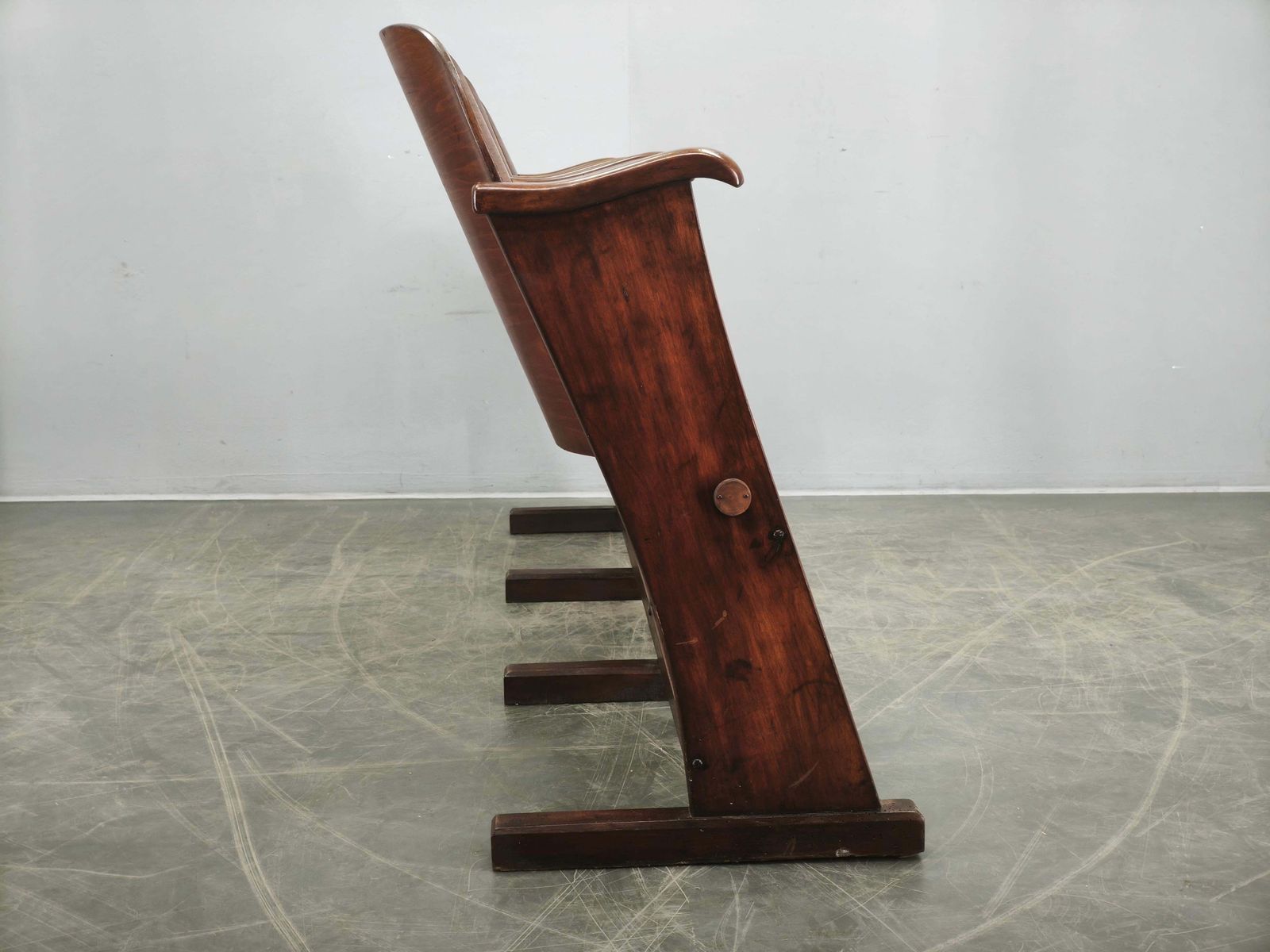 Rare 1920s Czechoslovak Three Seat Cinema Bench, Thonet Style photo for sale
