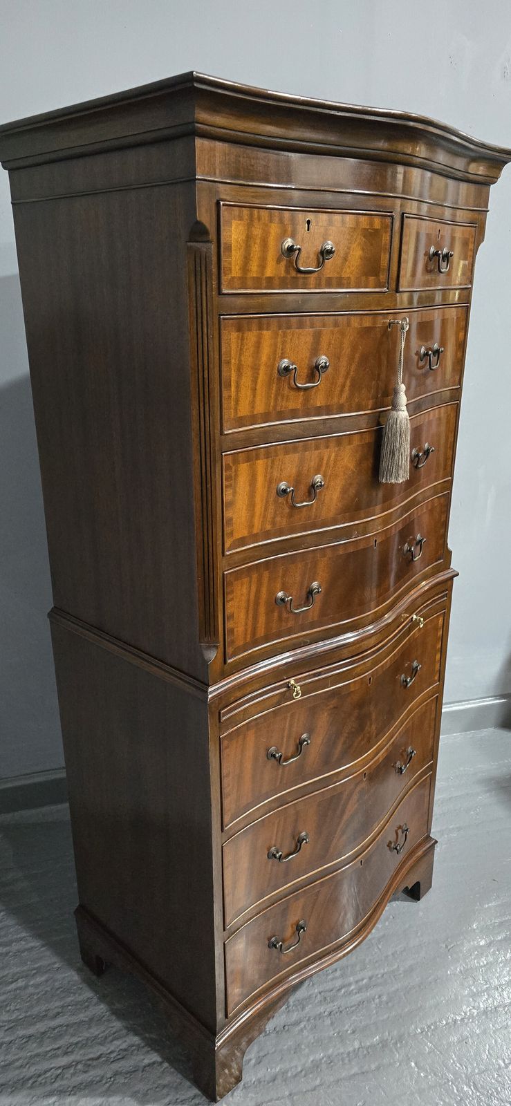 1100.0 Very Good Mahogany Chest On Chest  Of Drawers Of Small Proportions photo