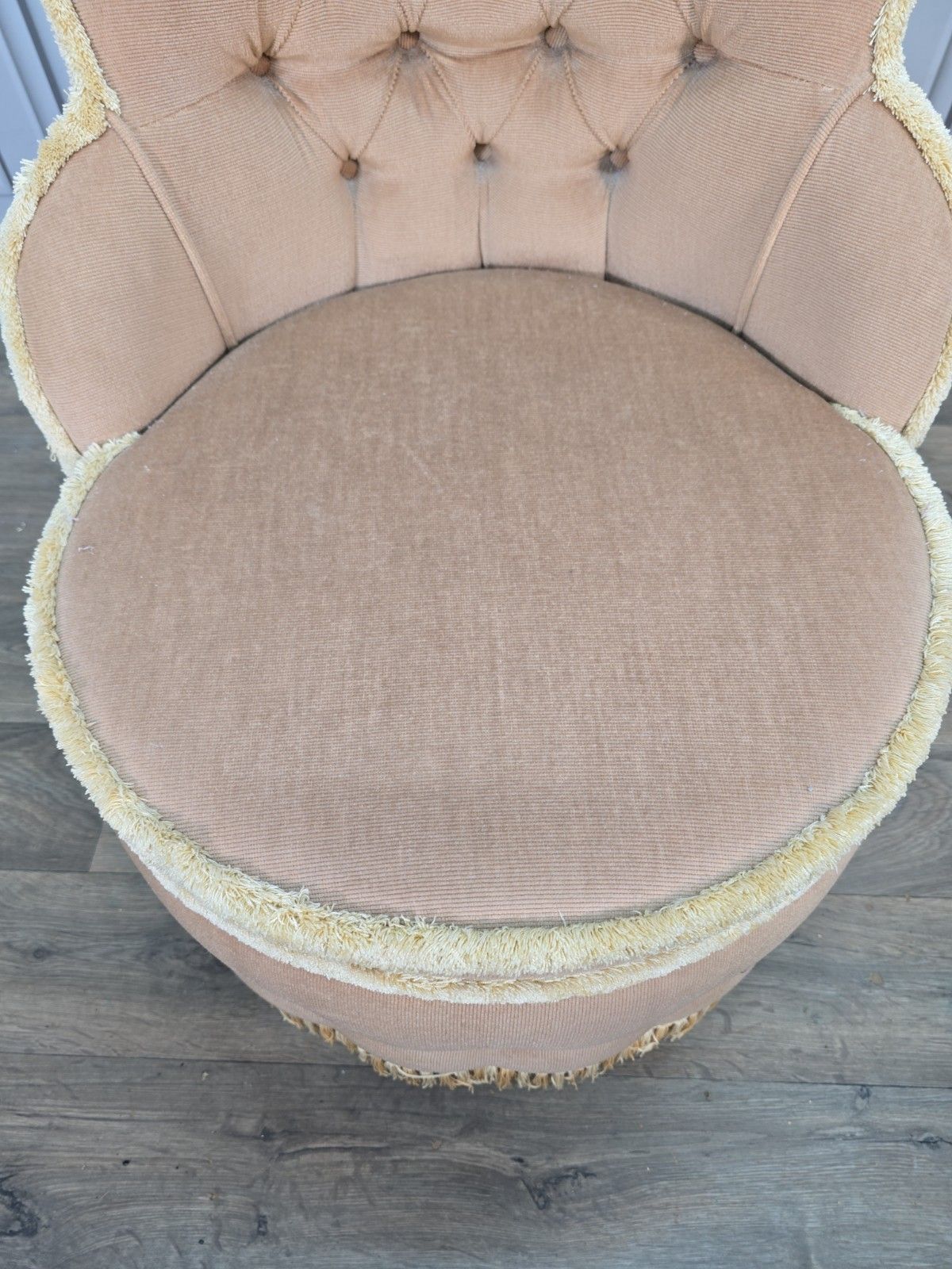 Vintage Sherborne Tub Chair Button Back Upholstered Armchair Bedroom Seat Retro photo vintage