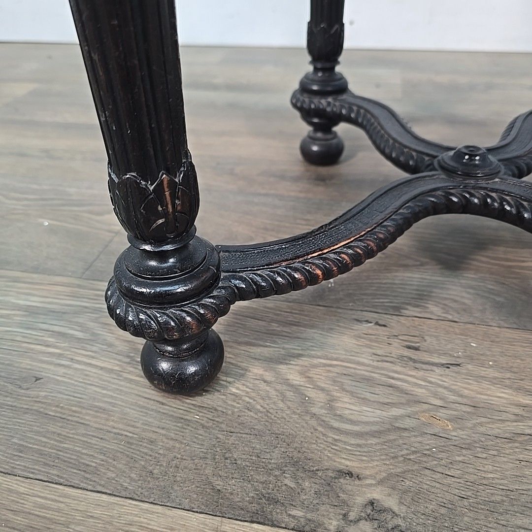 photo furniture Antique Victorian Bedroom Chair Carved Ebonised Side – Renaissance Style Wooden