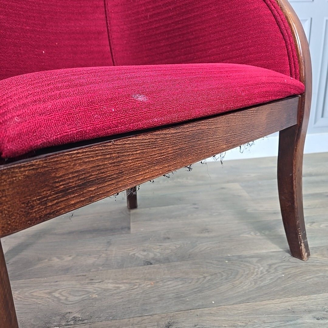 photo vinterior Vintage Club Arm Chair Art Deco French Style Lounge Seat Antique Tub Retro