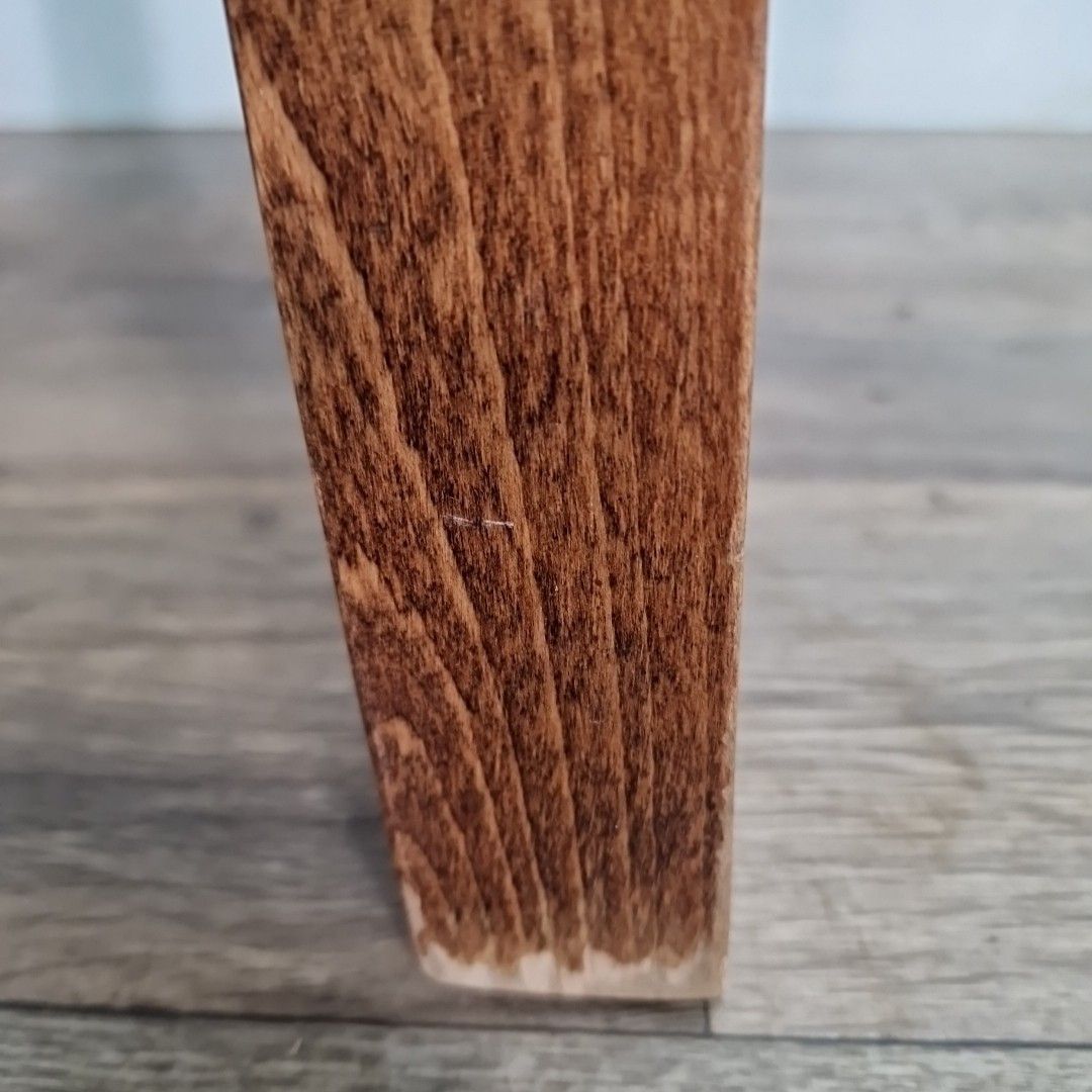 90.0 Retro Vintage Oak Table Wooden Occasional Round Hall Side Lamp Pub Cafe Rustic photo