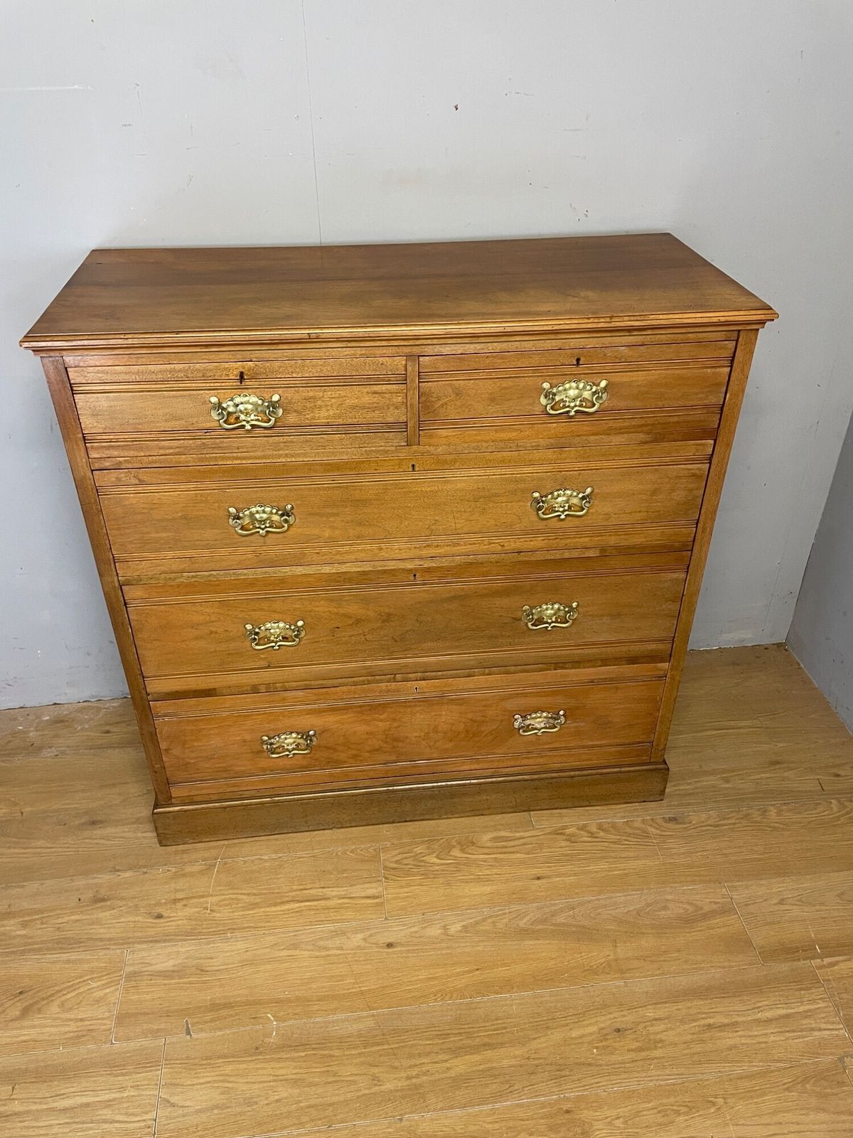Arts And Crafts Solid Satin Walnut Four Height Chest Of Drawers photo Furniture