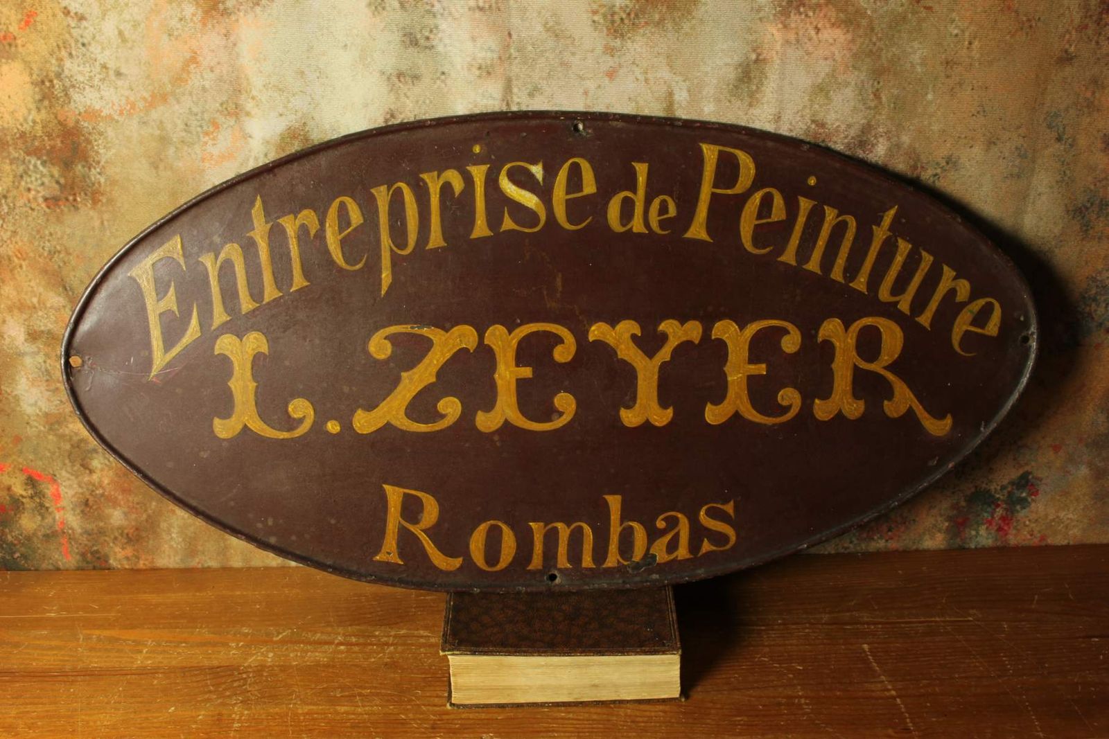 Antique French Painter Tradesman Sign. Entreprise De Peinture. Rombas. photo for sale