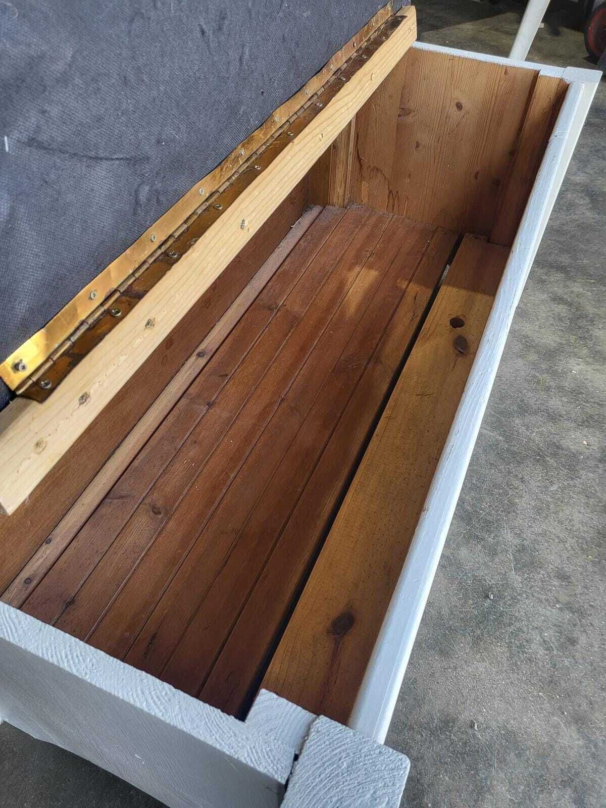 Small White High Back Storage Bench Hall Seat photo 175.0