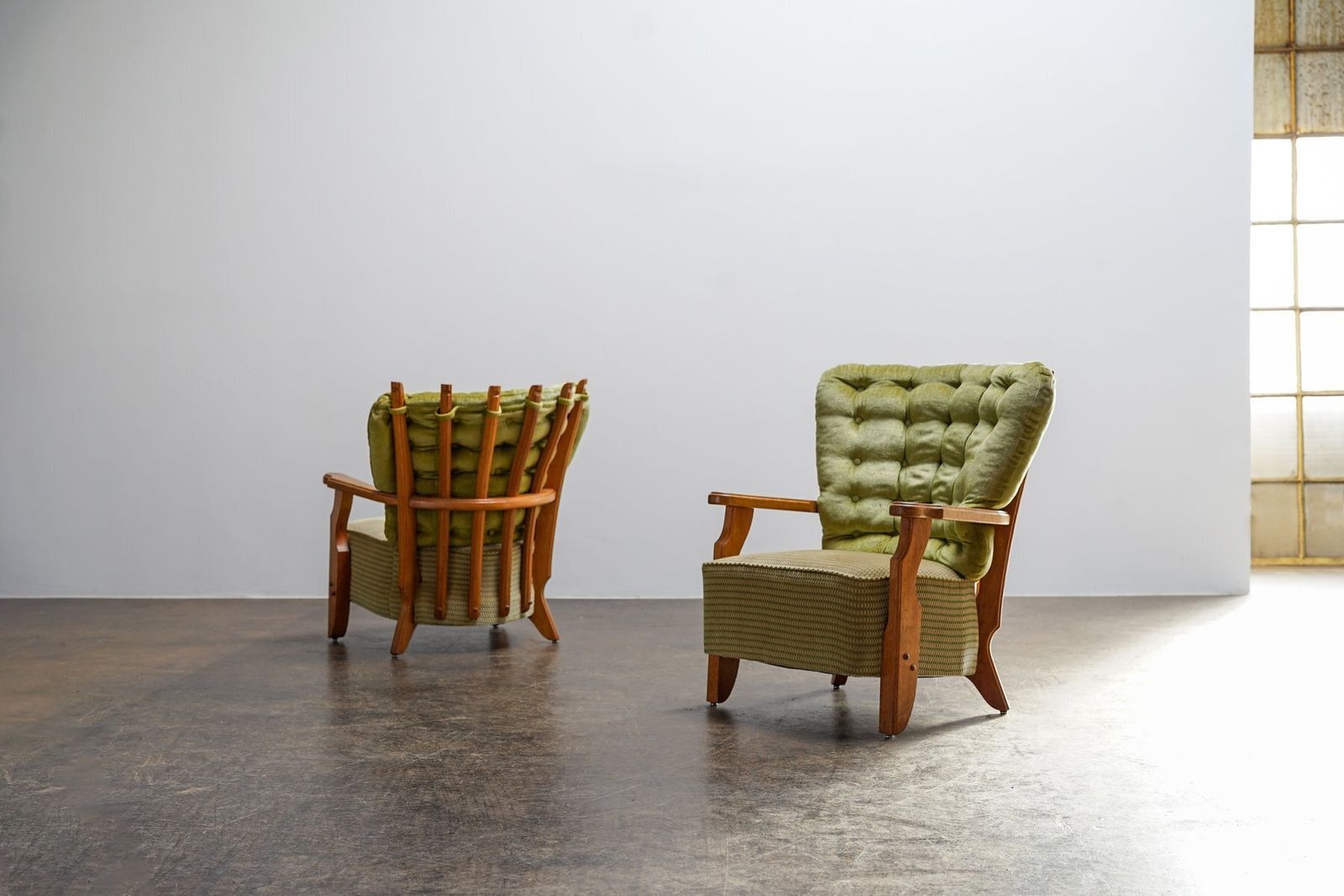 Oak Lounge Chairs By Guillerme Et Chambron Votre Maison, France, 1960s, Set Of 2 photo buy