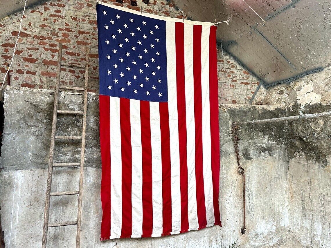 Vintage United States Of America Stars And Stripes USA Flag Very Large