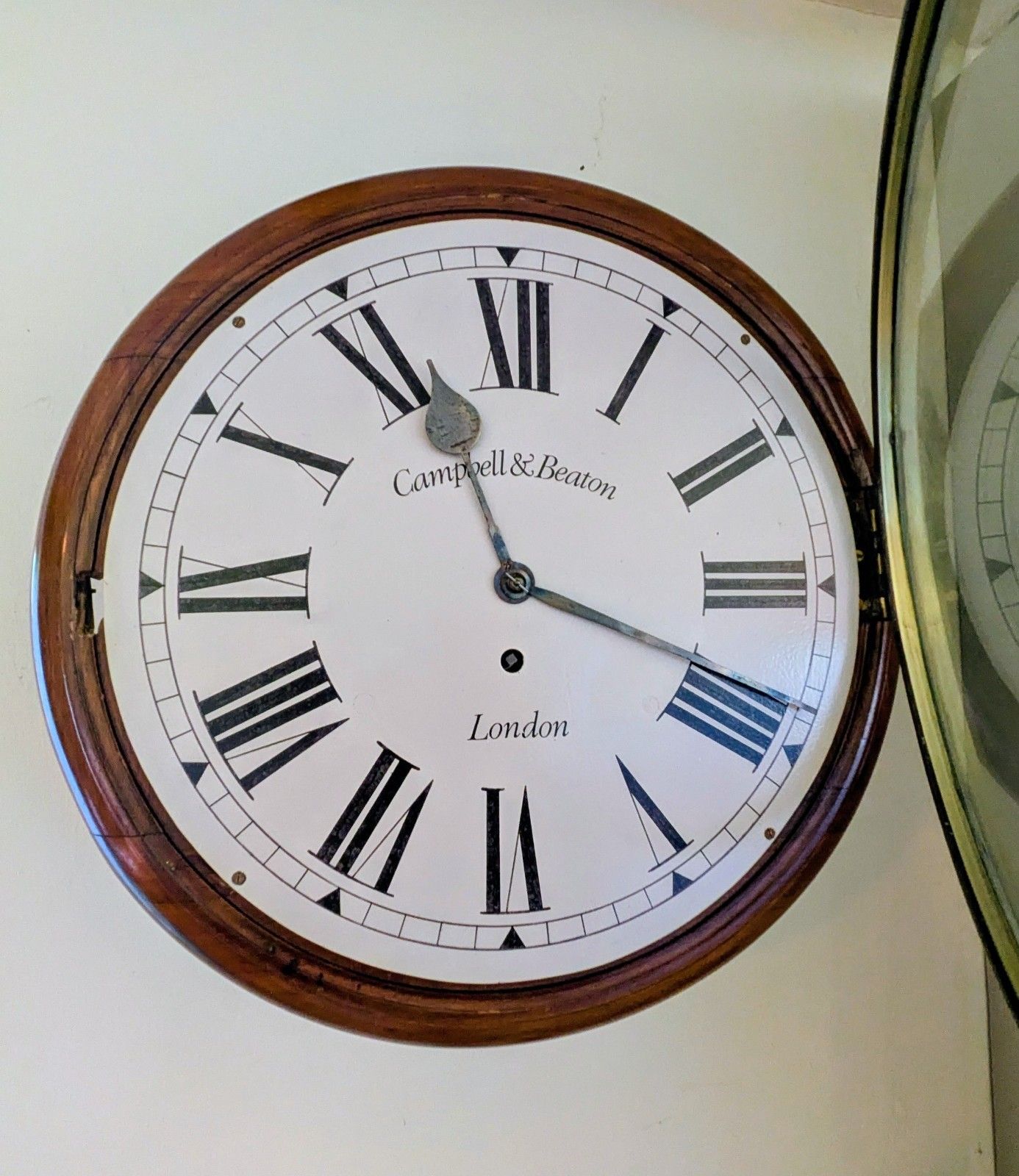 19th Century Mahogany Station Clock London Fusee Movement photo Home Decor