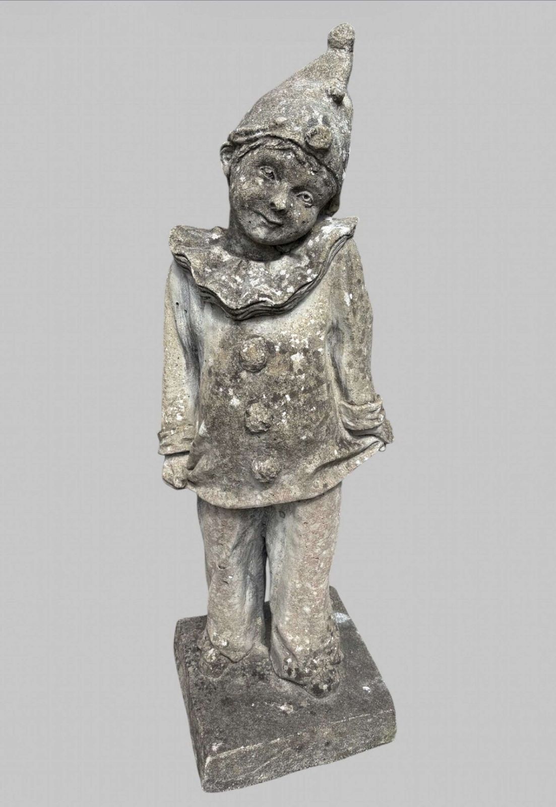 A Lucas Stone Clown/Pierrot Style Garden Ornament