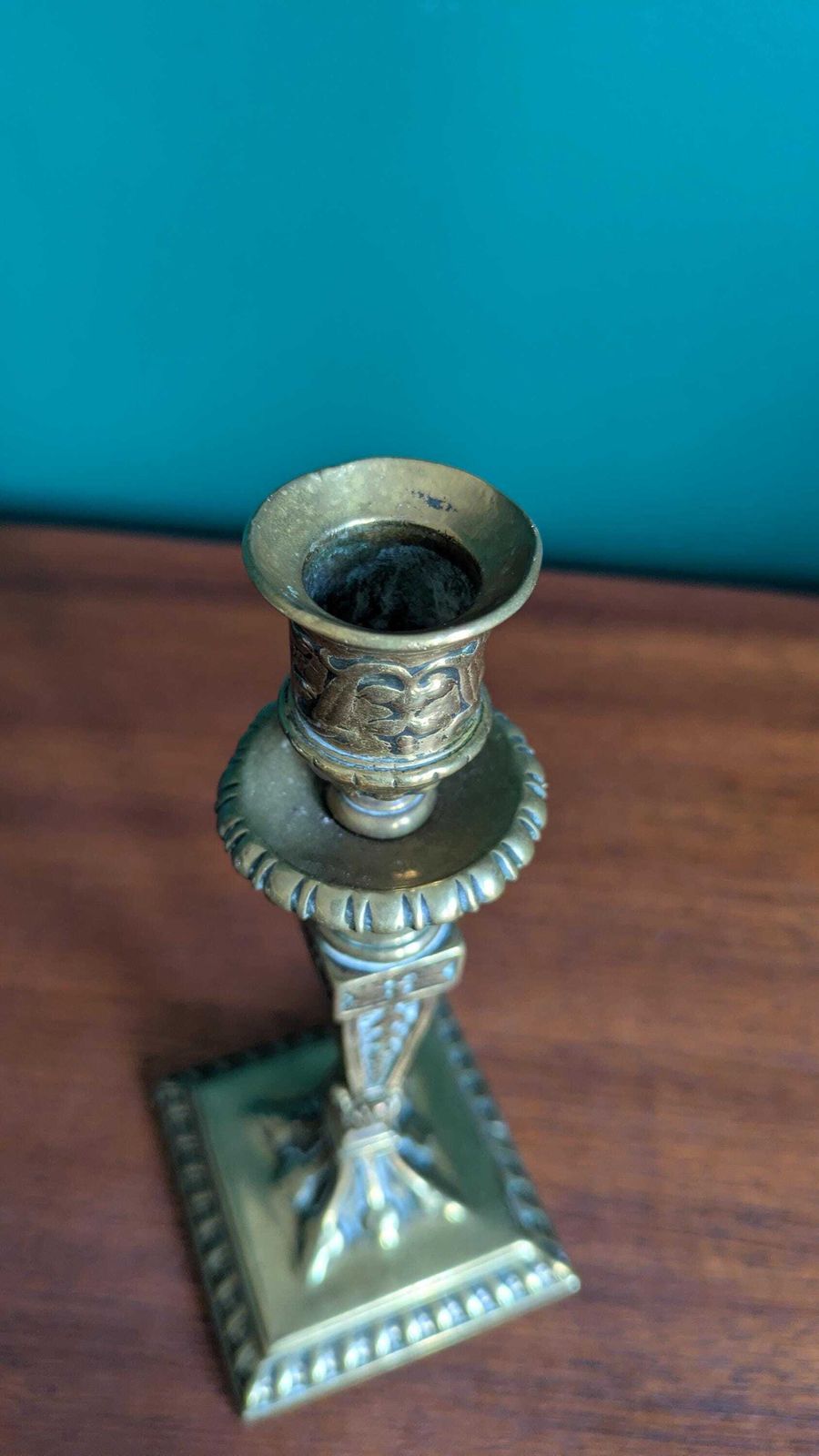 Antique Victorian Brass Candlestick By Charles Winn & Co. – Birmingham, Circa 1880 photo for sale