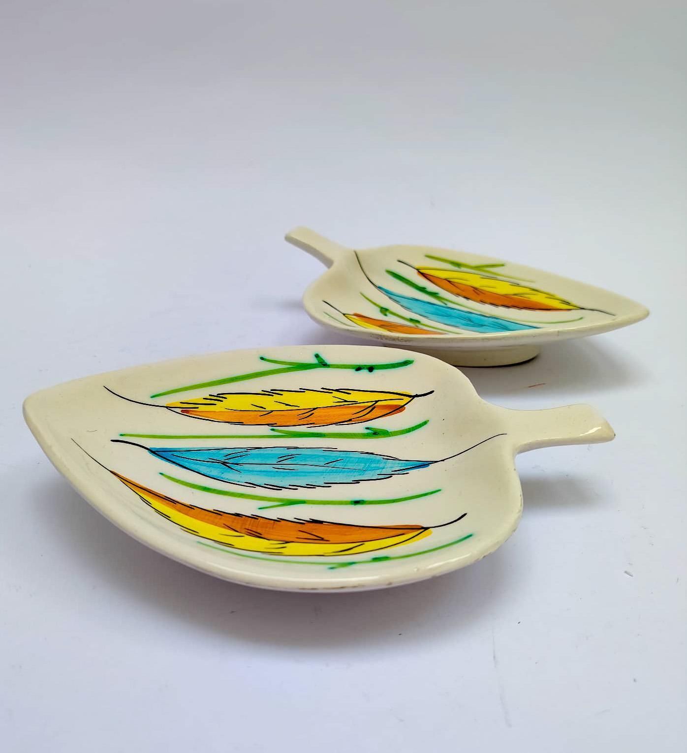 Set Of 8 Etruria Ceramic Leaf Shaped Saucers, Vintage, Mid Century Modern Design, 1960s photo furniture