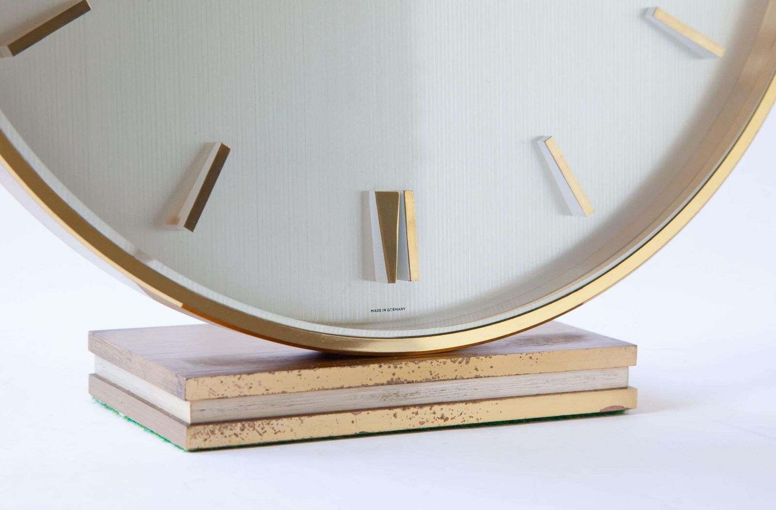 Stunning Large Kienzle Desk Clock 1960s Mid Century Modernism Bauhaus Table Atomic Germany Elegant Mantel photo vinterior
