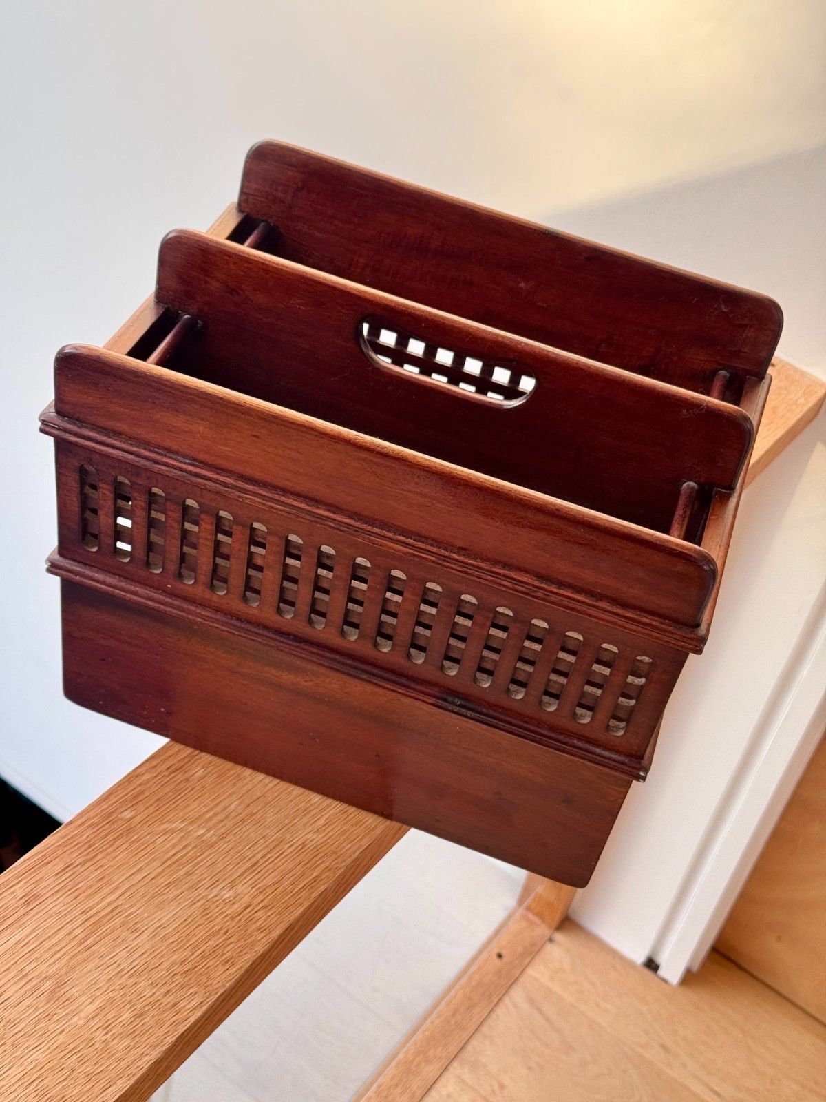 Vintage Librasco Mahogany Magazine Rack Made In Indonesia photo for sale