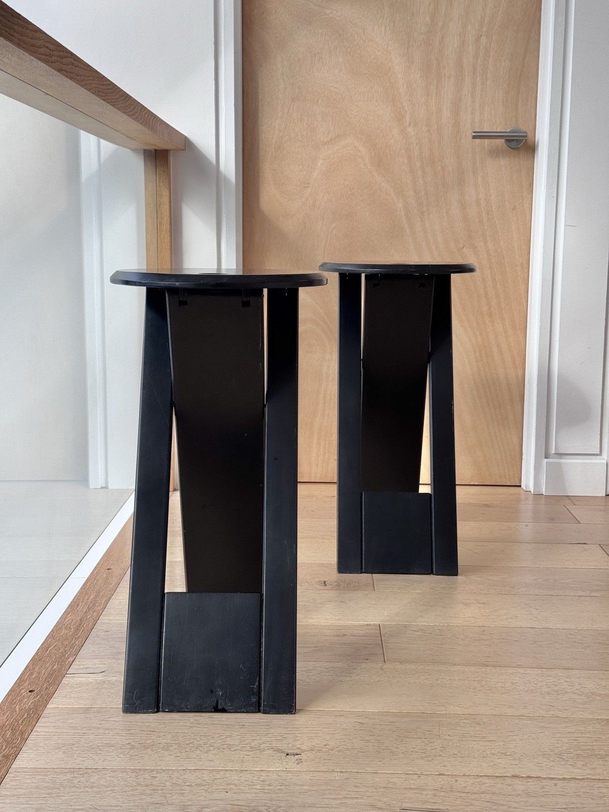 A Pair Of Tall Suzy Stools By Adrian Reed For Princes Design Works Ltd Black Ash photo furniture