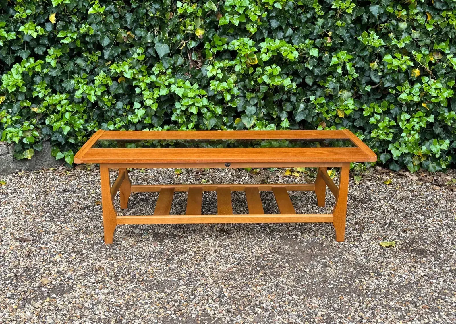 Vintage 1960’s Myer Teak Coffee Table With Smoked Glass