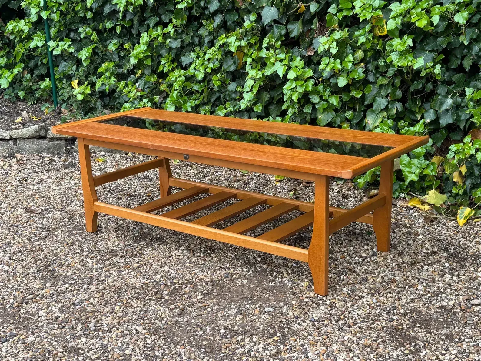Vintage 1960’s Myer Teak Coffee Table With Smoked Glass photo vinterior