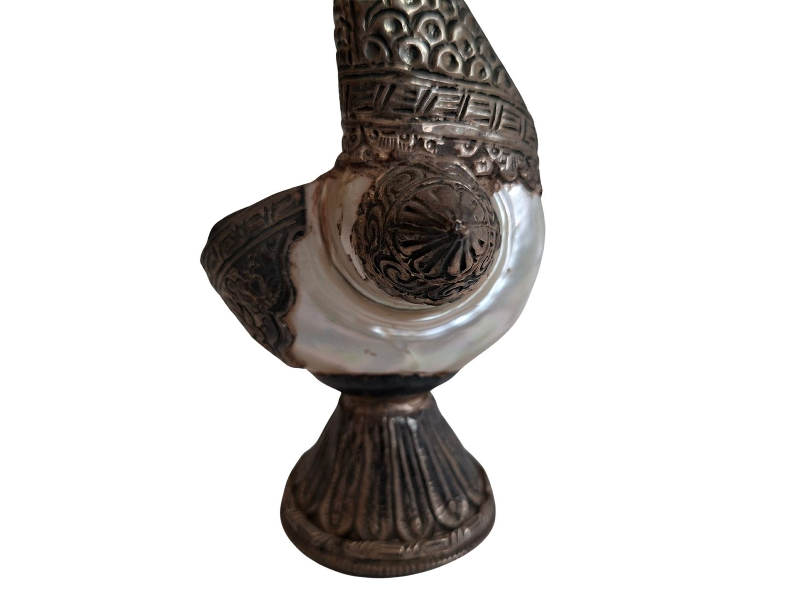Coppia Esclusiva Di Cigni Anglo Indiani In Conchiglia E Argento – 1950 photo 1512.35